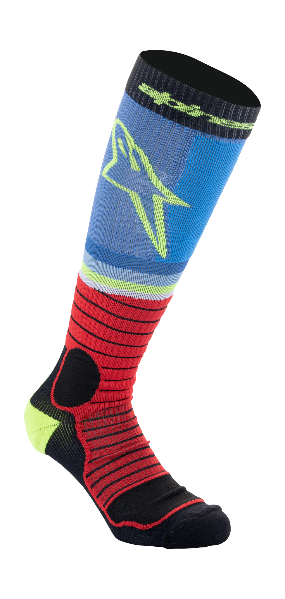 Alpinestars Cross Sokken MX PRO - Zwart / Rood / Licht Blauw