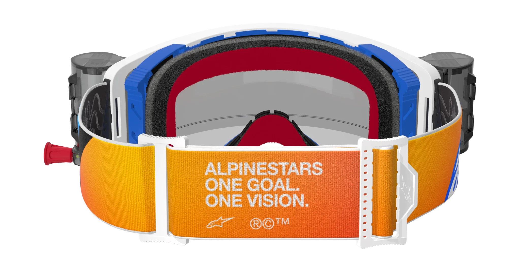 Alpinestars Crossbril Roll-Off Supertech Corp - Blauw / Oranje - Clear Lens