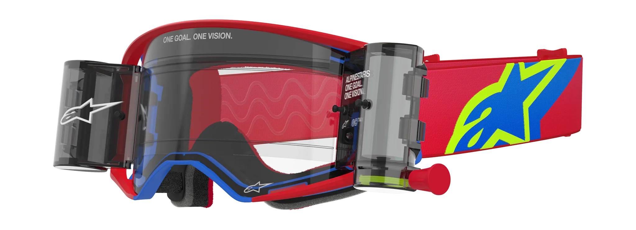 Alpinestars Crossbril Roll-Off Supertech Corp - Rood / Blauw - Clear Lens