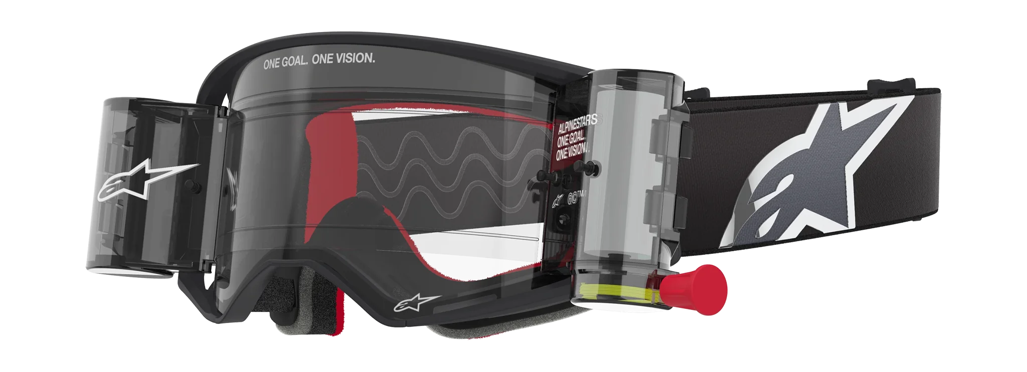 Alpinestars Crossbril Roll-Off Supertech Corp - Zwart / Grijs - Clear Lens