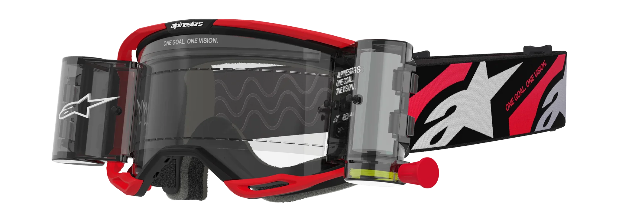 Alpinestars Crossbril Roll-Off Vision 8 Luar - Rood / Zwart - Clear Lens