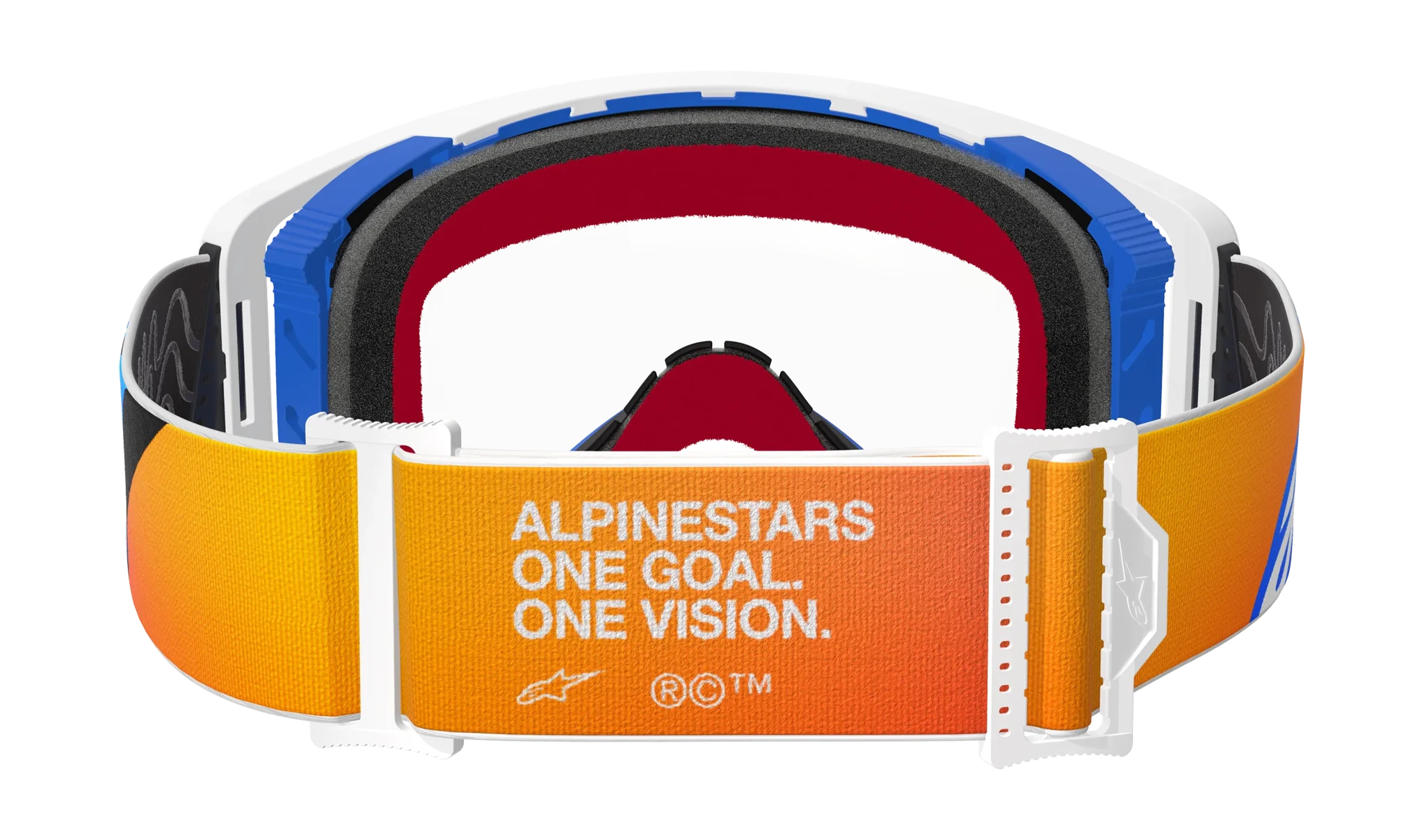 Alpinestars Crossbril Supertech Corp - Blauw / Oranje - Clear Lens