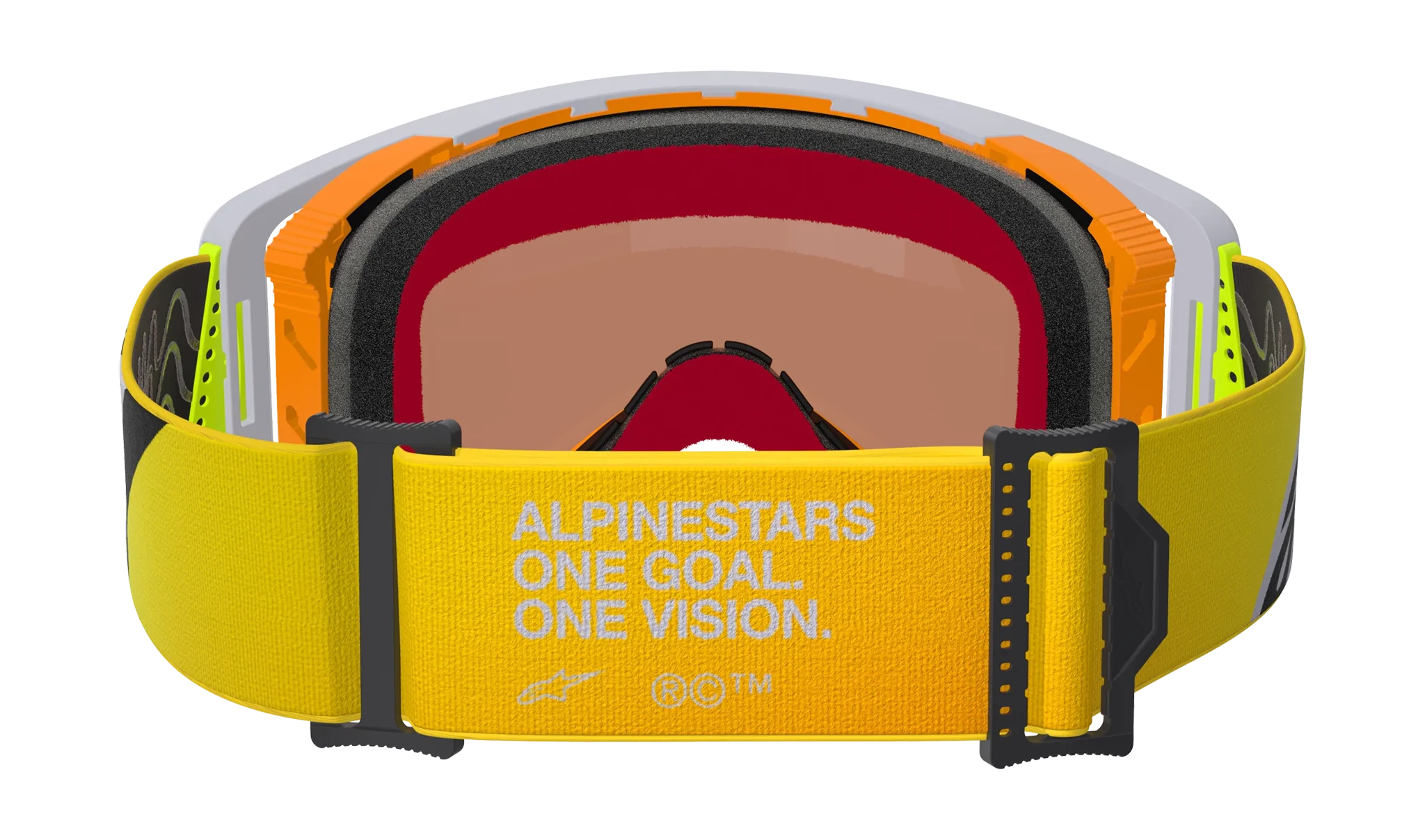 Alpinestars Crossbril Supertech Corp - Fluo Geel / Grijs - Spiegel Rood Lens