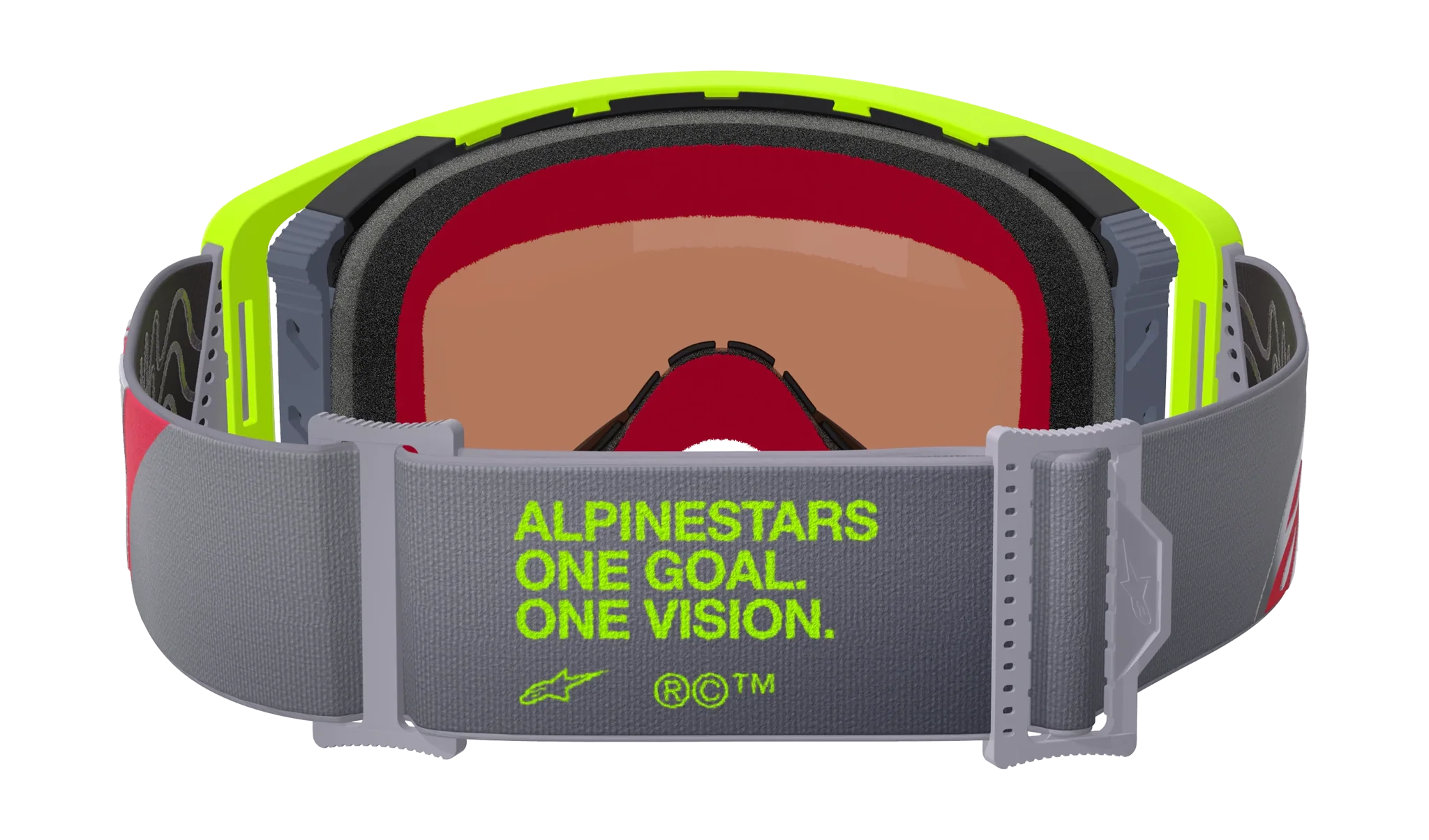 Alpinestars Crossbril Supertech Corp - Fluo Geel / Rood - Spiegel Zilver Lens