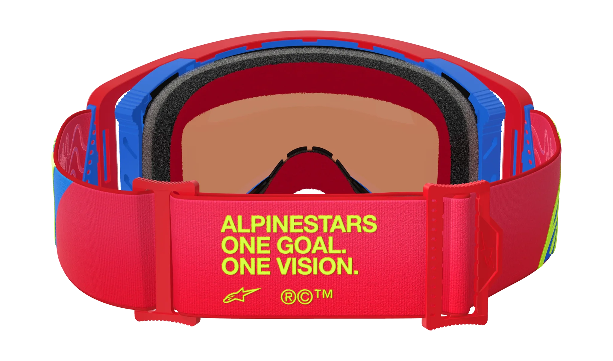 Alpinestars Crossbril Supertech Corp - Rood / Blauw - Spiegel Blauw Lens