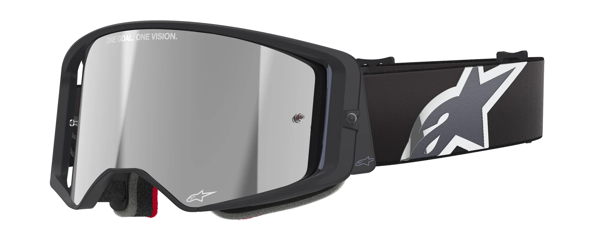 Alpinestars Crossbril Supertech Corp - Zwart / Grijs - Spiegel Zilver Lens