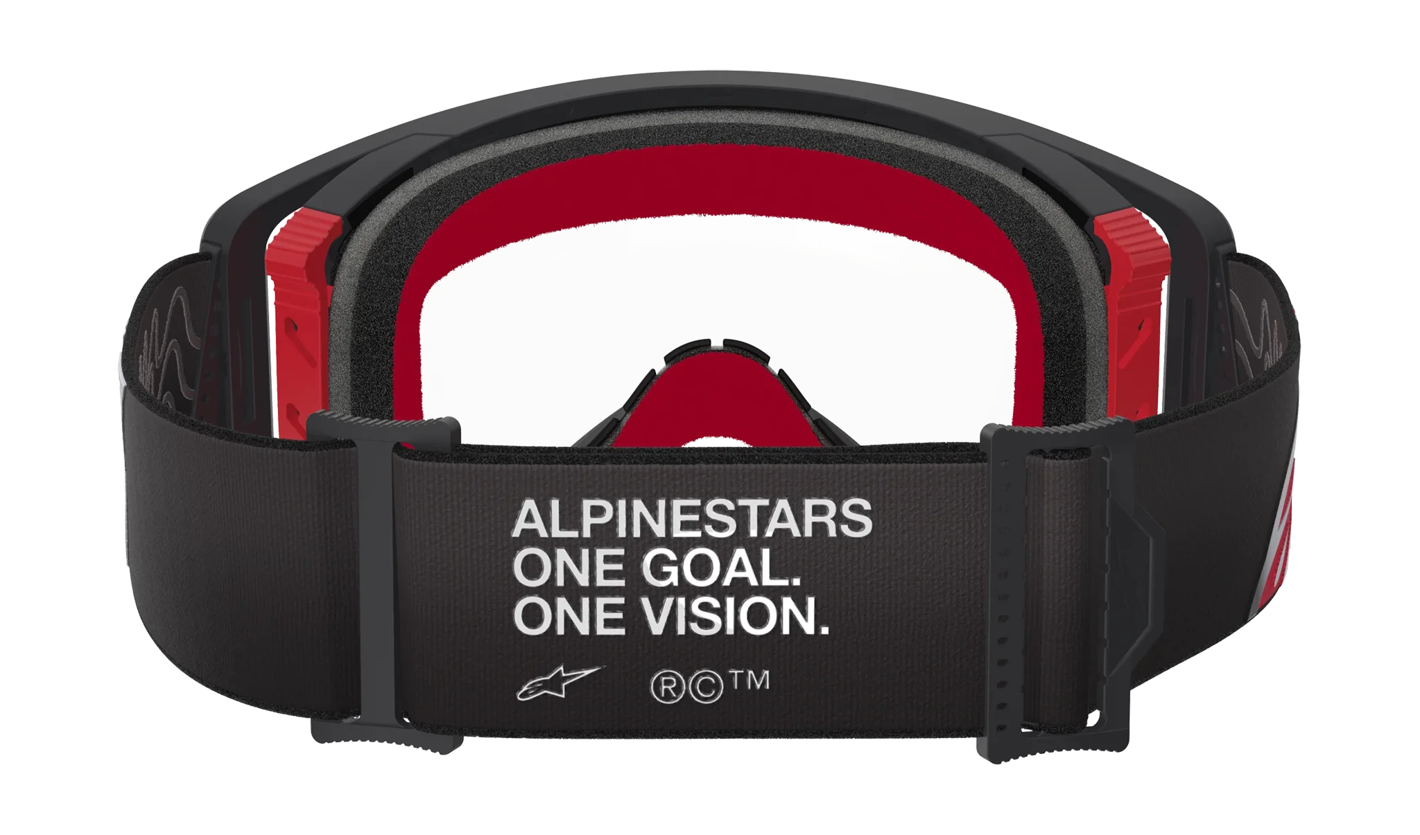 Alpinestars Crossbril Supertech Corp - Zwart / Rood - Clear Lens