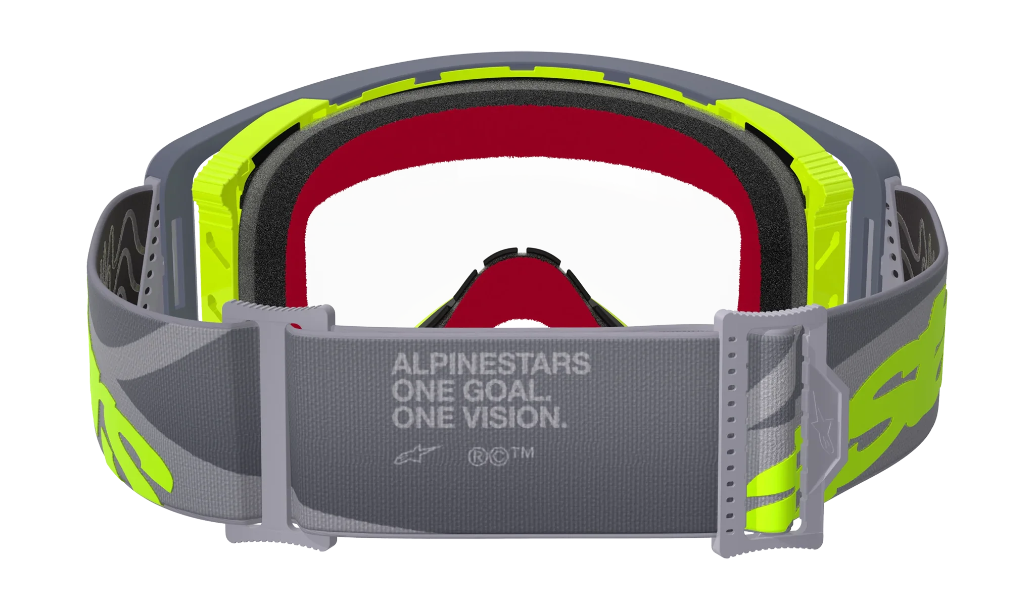 Alpinestars Crossbril Supertech Stream - Grijs / Geel / Zwart - Clear Lens