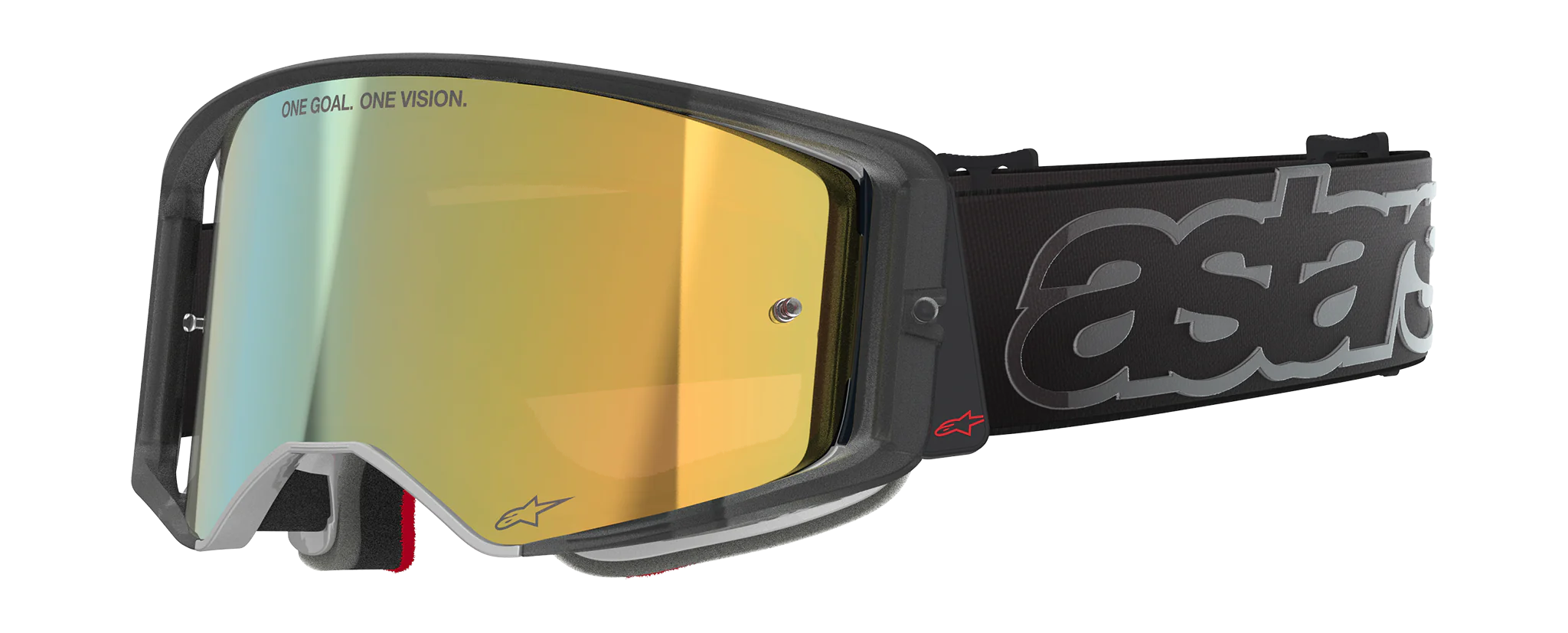 Alpinestars Crossbril Supertech Vista - Zwart - Spiegel Goud Lens