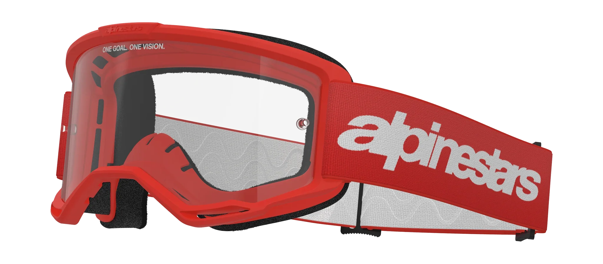 Alpinestars Crossbril Vision 3 Wordmark - Rood - Clear Lens