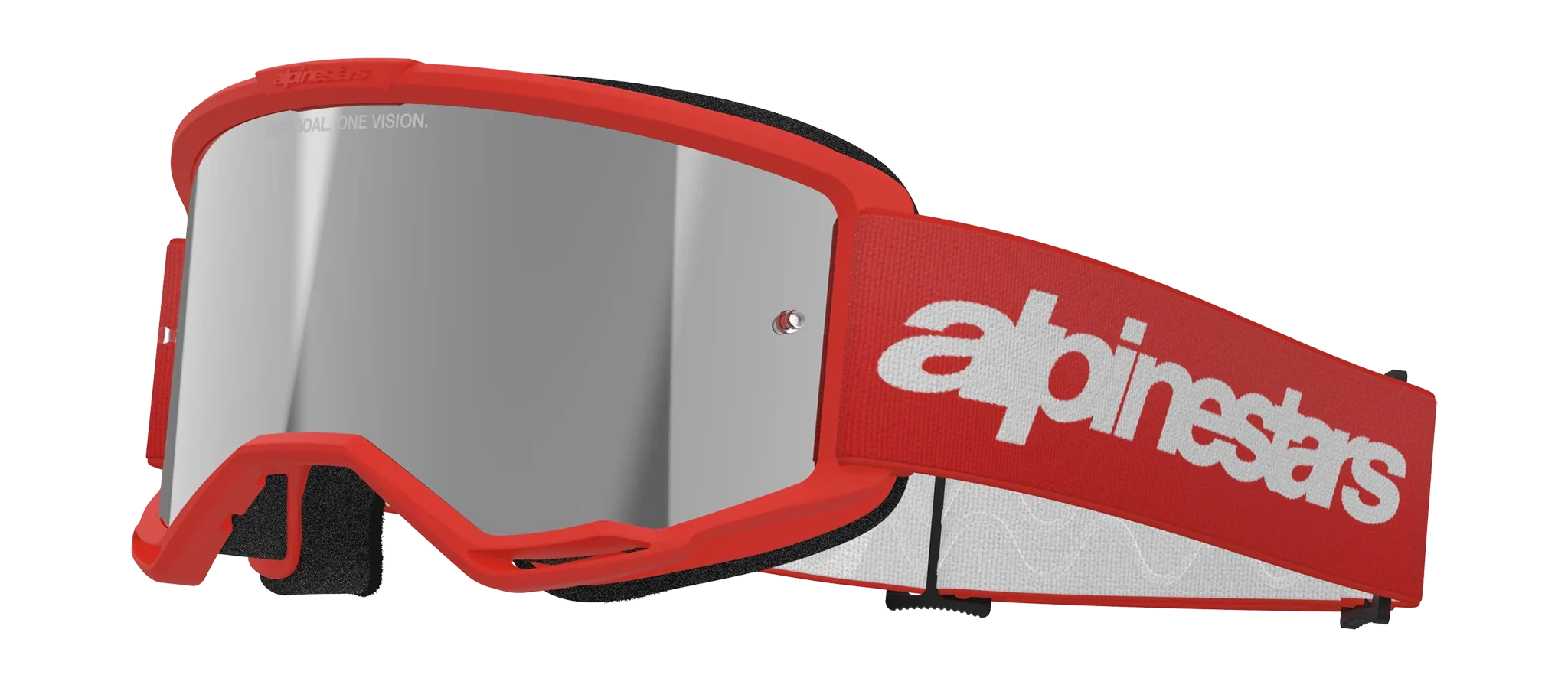 Alpinestars Crossbril Vision 3 Wordmark - Rood - Spiegel Zilver Lens