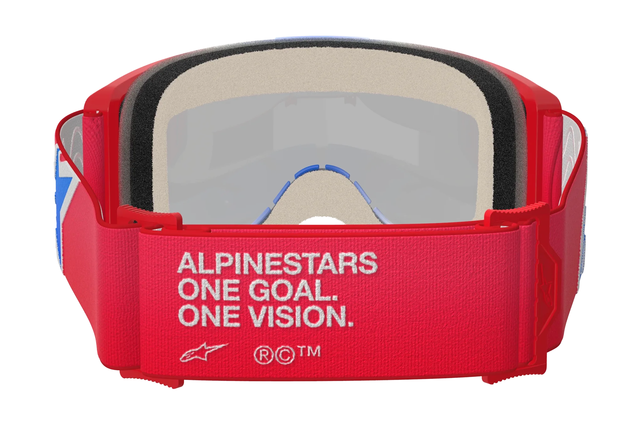Alpinestars Crossbril Vision 5 Corp - Rood / Wit / Blauw - Spiegel Blauw Lens