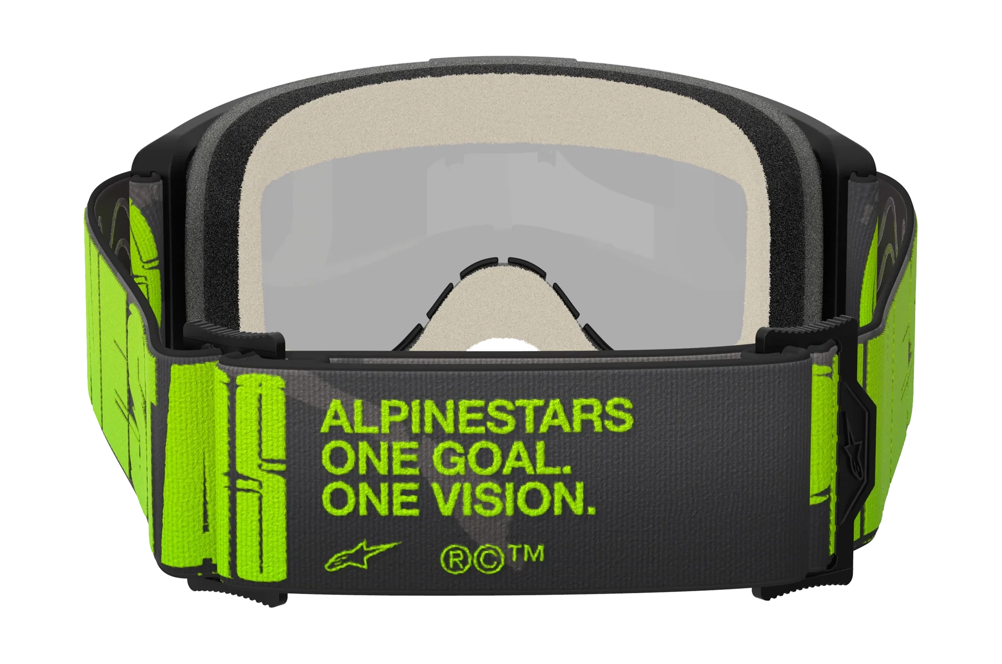 Alpinestars Crossbril Vision 5 Hollow - Charcoal / Fluo Geel - Spiegel Zilver Lens