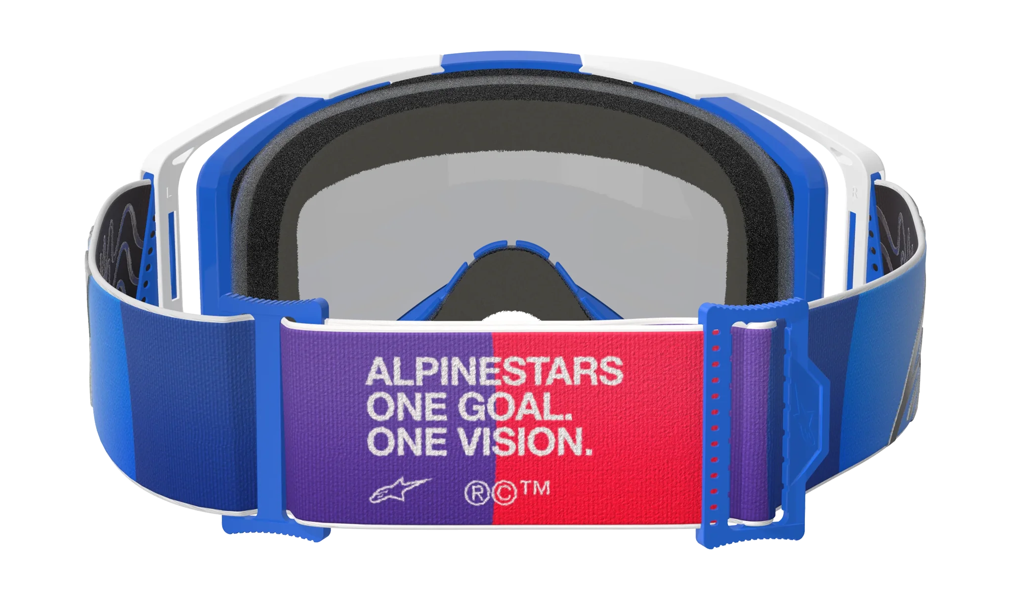 Alpinestars Crossbril Vision 8 Corp - Blauw / Wit - Spiegel Blauw Lens