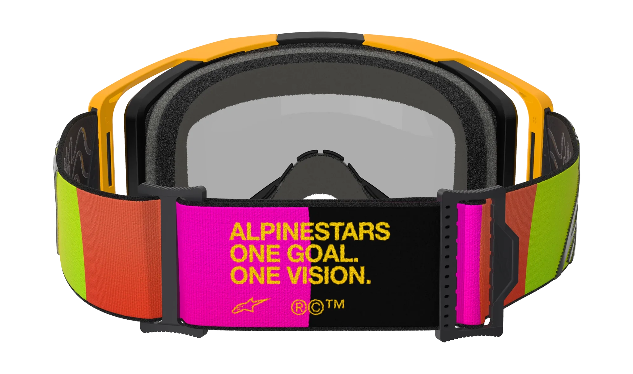 Alpinestars Crossbril Vision 8 Corp - Geel / Roze - Spiegel Rood Lens