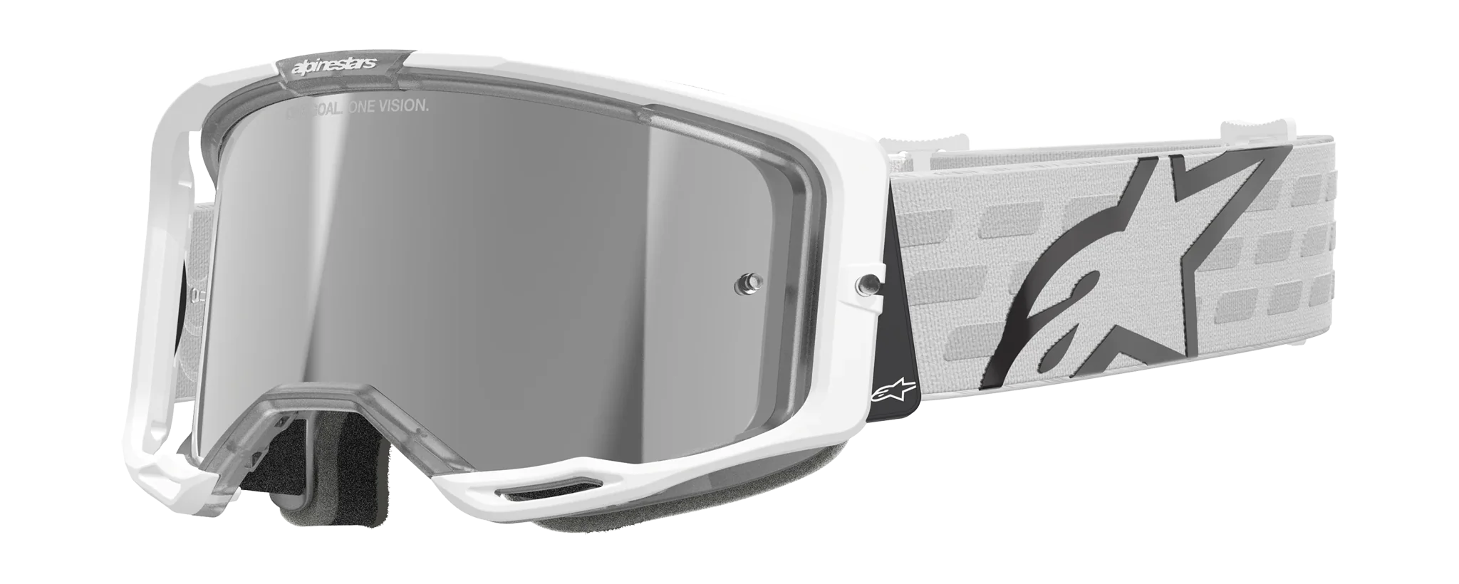 Alpinestars Crossbril Vision 8 Corp - Wit - Spiegel Zilver Lens