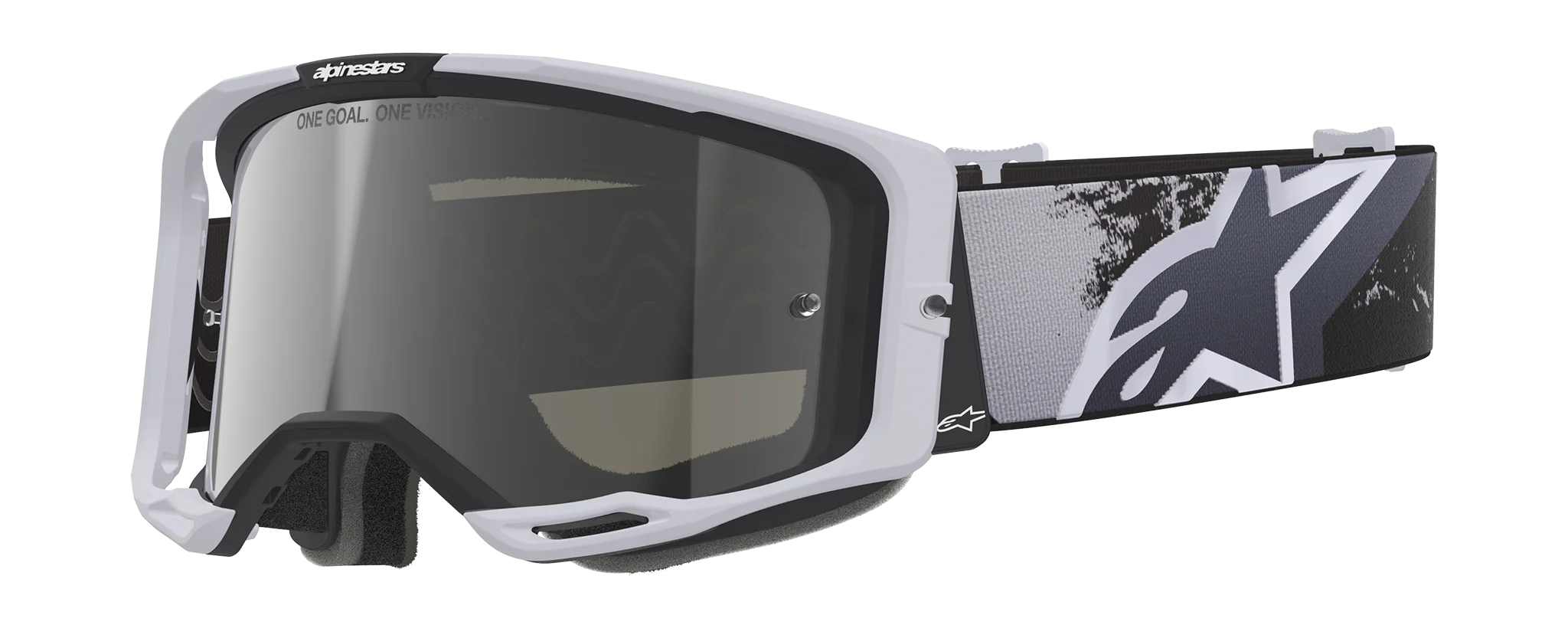Alpinestars Crossbril Vision 8 Lahnd - Iron / Camo - Spiegel Zilver Lens