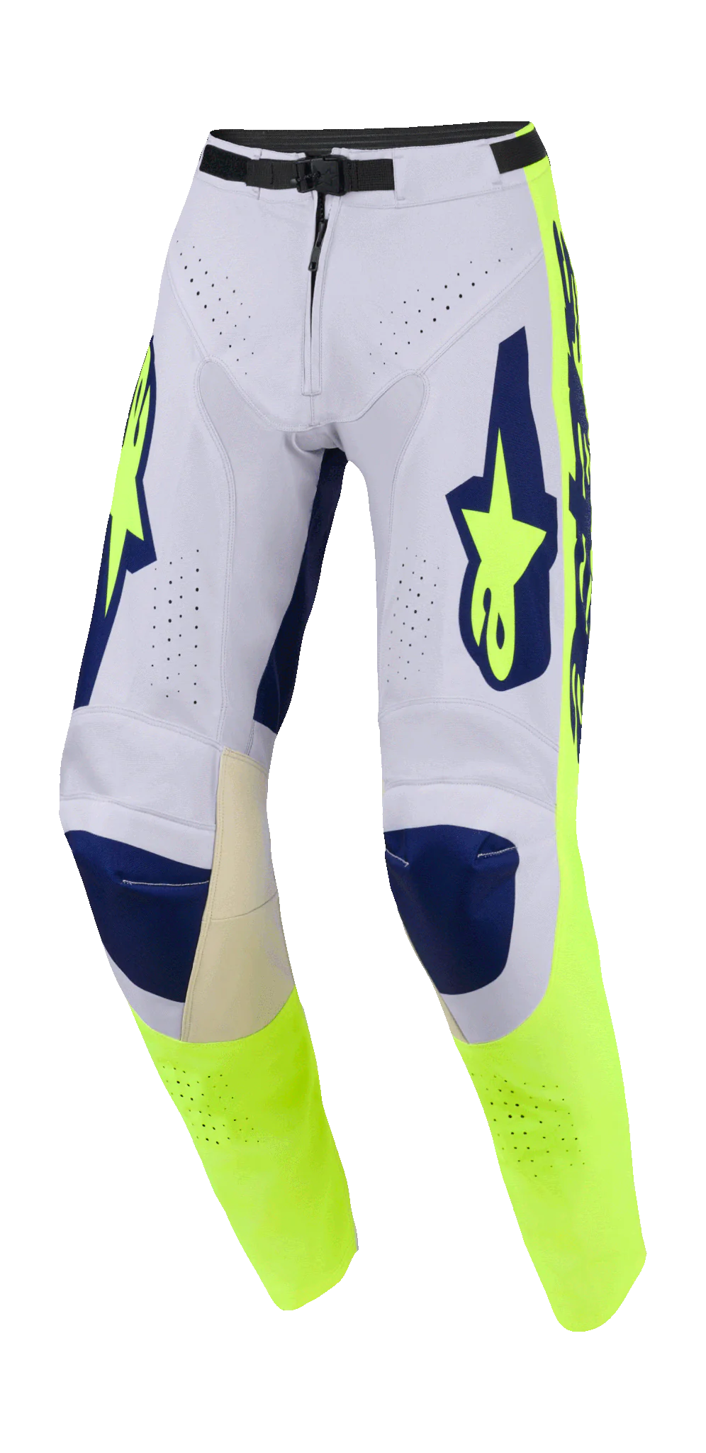 Alpinestars Crossbroek 2026 Racer Air Riway - Licht Grijs / Fluo Geel / Blauw