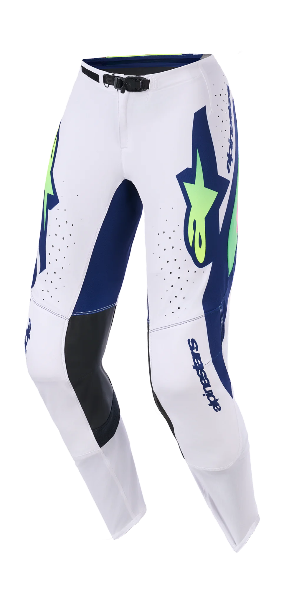 Alpinestars Crossbroek 2026 Supertech Vista - Licht Grijs / Fluo Geel / Blauw