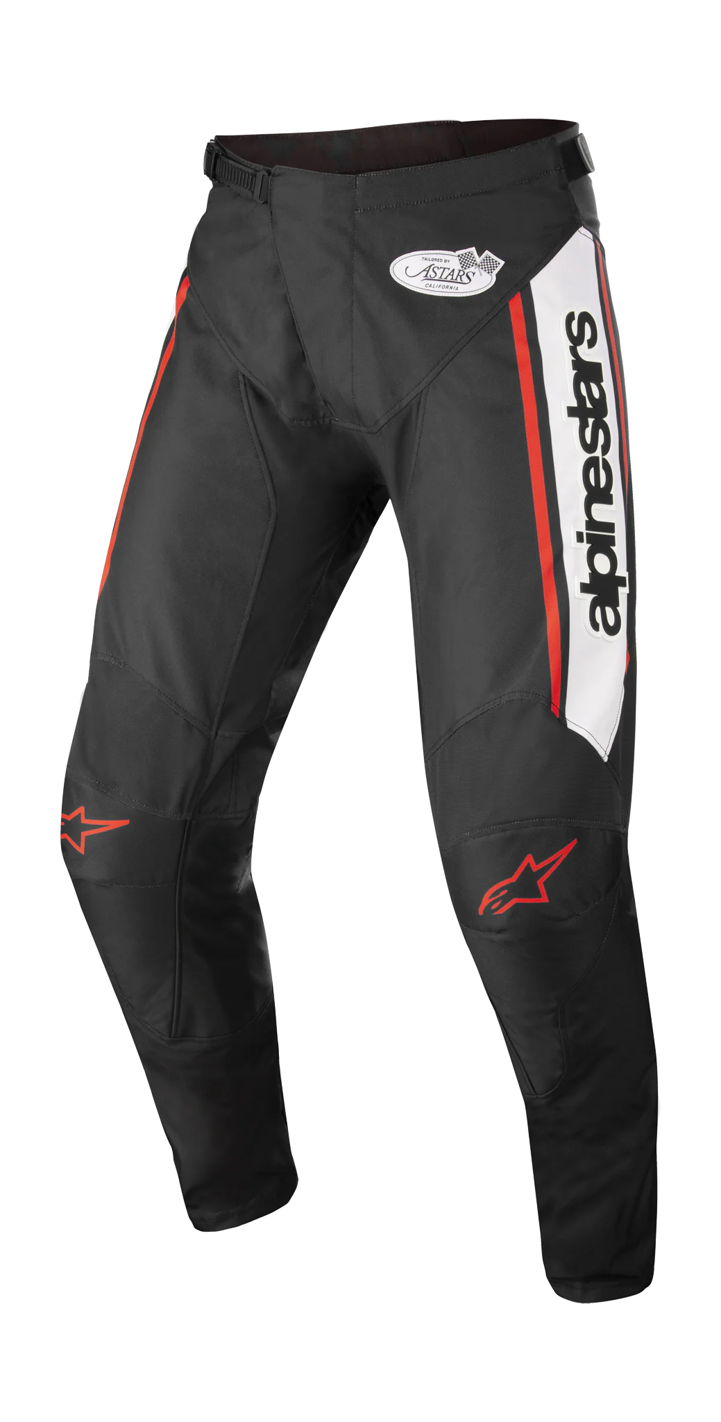 Alpinestars Crossbroek Racer Flagship - Zwart / Wit / Fluo Rood