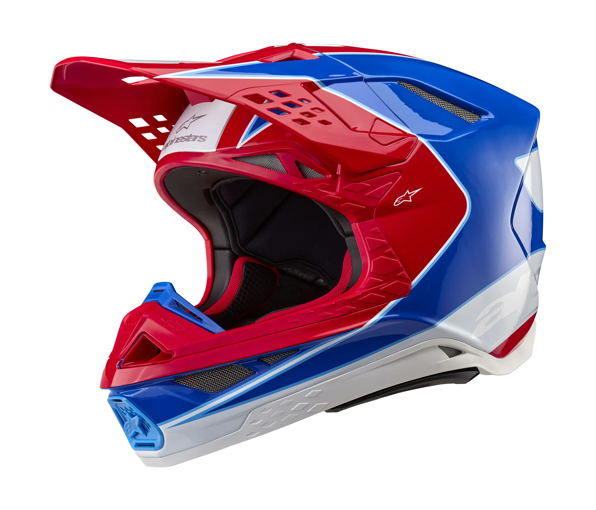 Alpinestars Crosshelm S-M10 Aeon - Glans Rood / Blauw