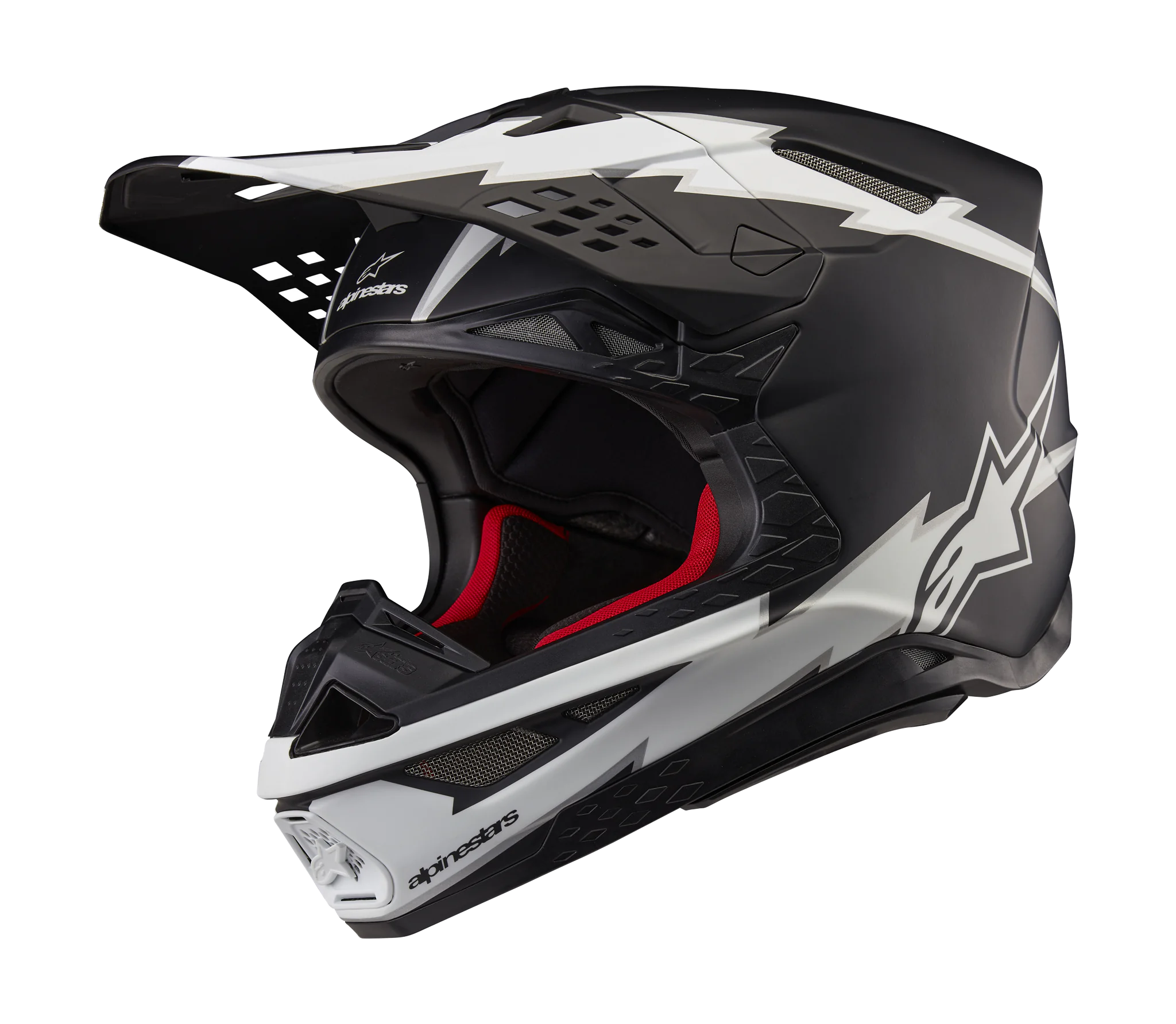 Alpinestars Crosshelm S-M10 Ampress - Mat Zwart / Wit