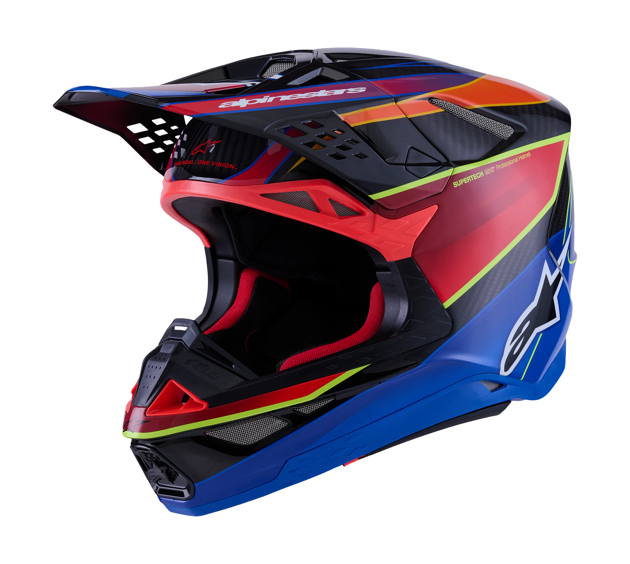Alpinestars Crosshelm S-M10 Era - Blauw / Rood / Fluo Geel