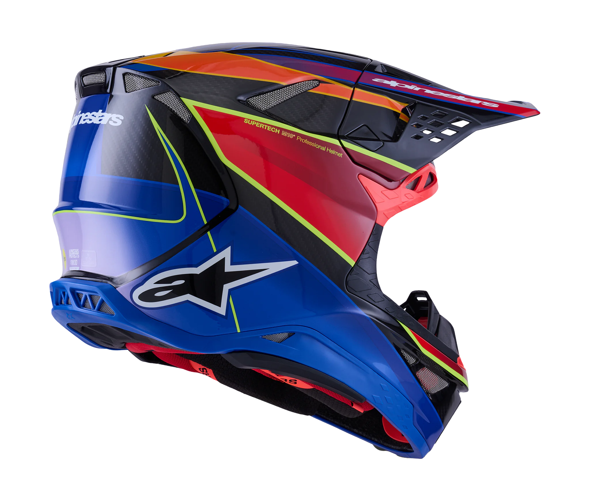 Alpinestars Crosshelm S-M10 Era - Blauw / Rood / Fluo Geel