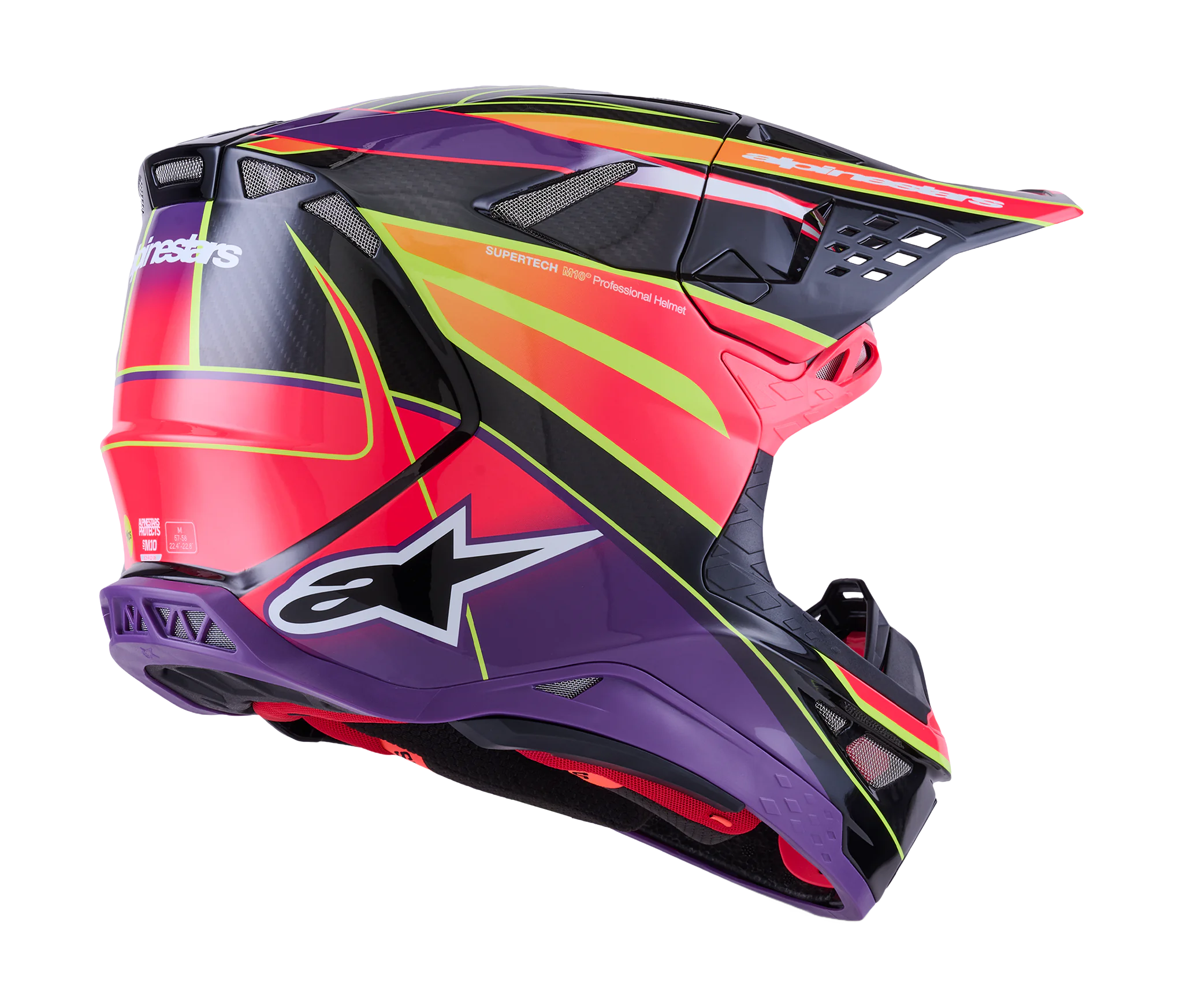 Alpinestars Crosshelm S-M10 Era - Roze / Violet / Fluo Geel