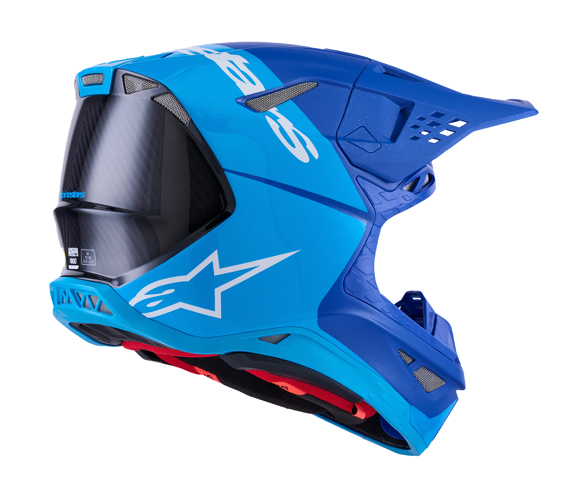 Alpinestars Crosshelm S-M10 Flood - Met Blauw / Zwart / Carbon