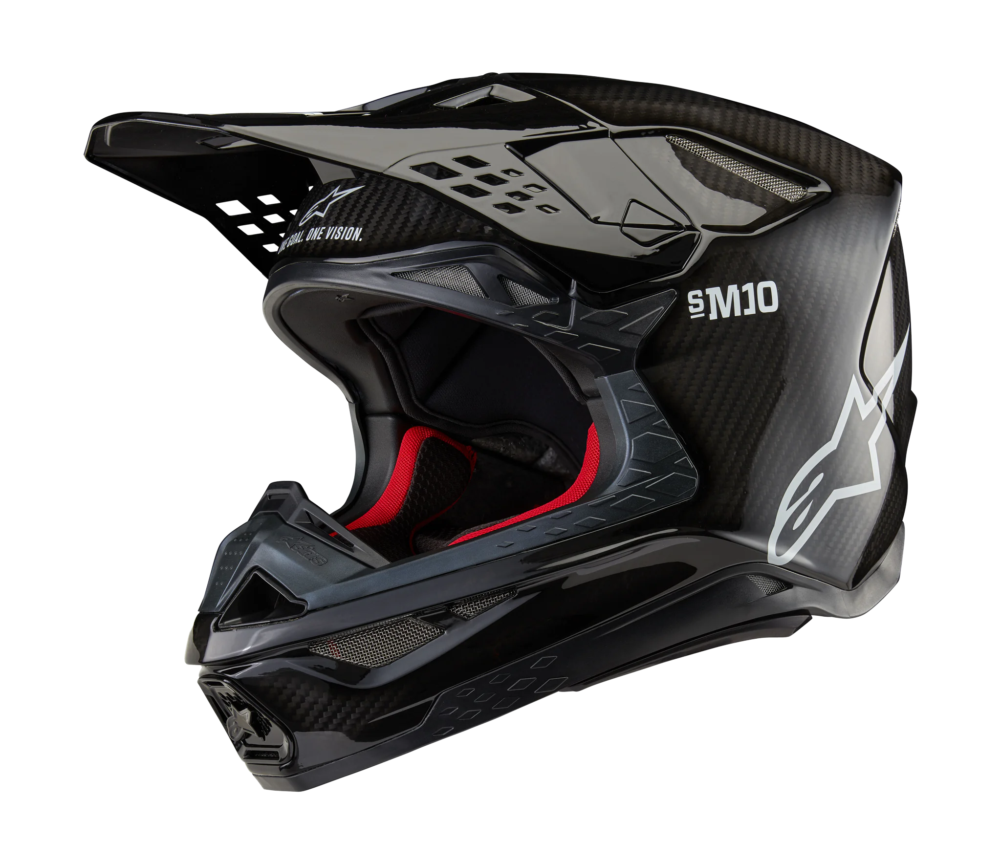 Alpinestars Crosshelm S-M10 Solid - Glans Zwart / Carbon