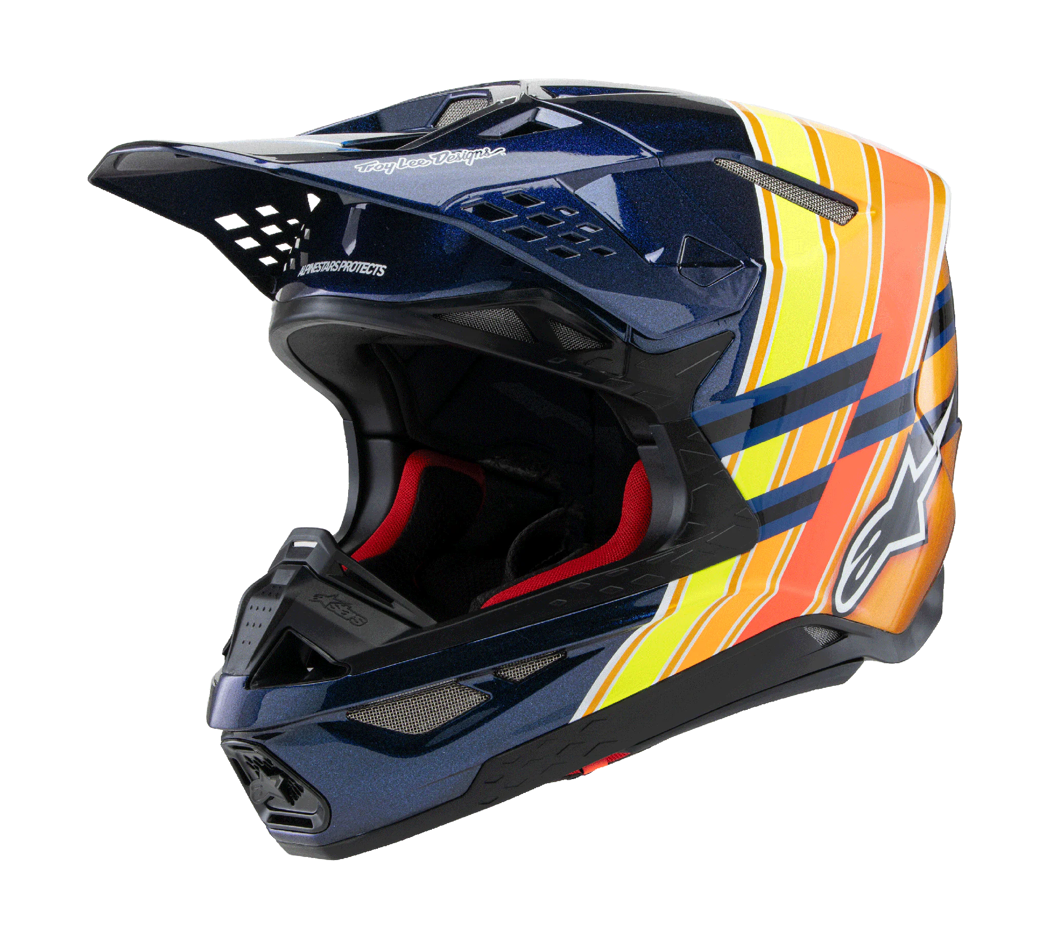 Alpinestars Crosshelm S-M10 TLD Edition 25 - Blauw / Oranje / Geel / Rood