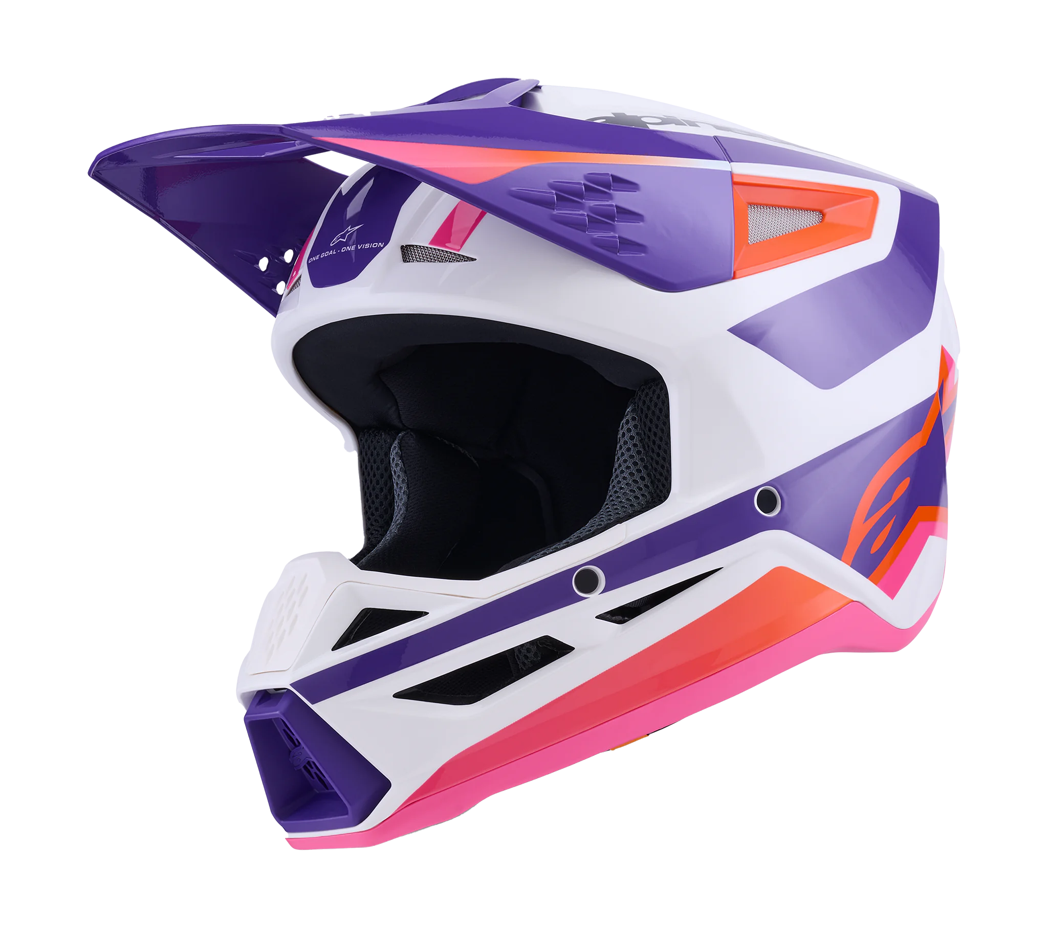 Alpinestars Crosshelm S-M3 Heat - Wit / Paars / Roze