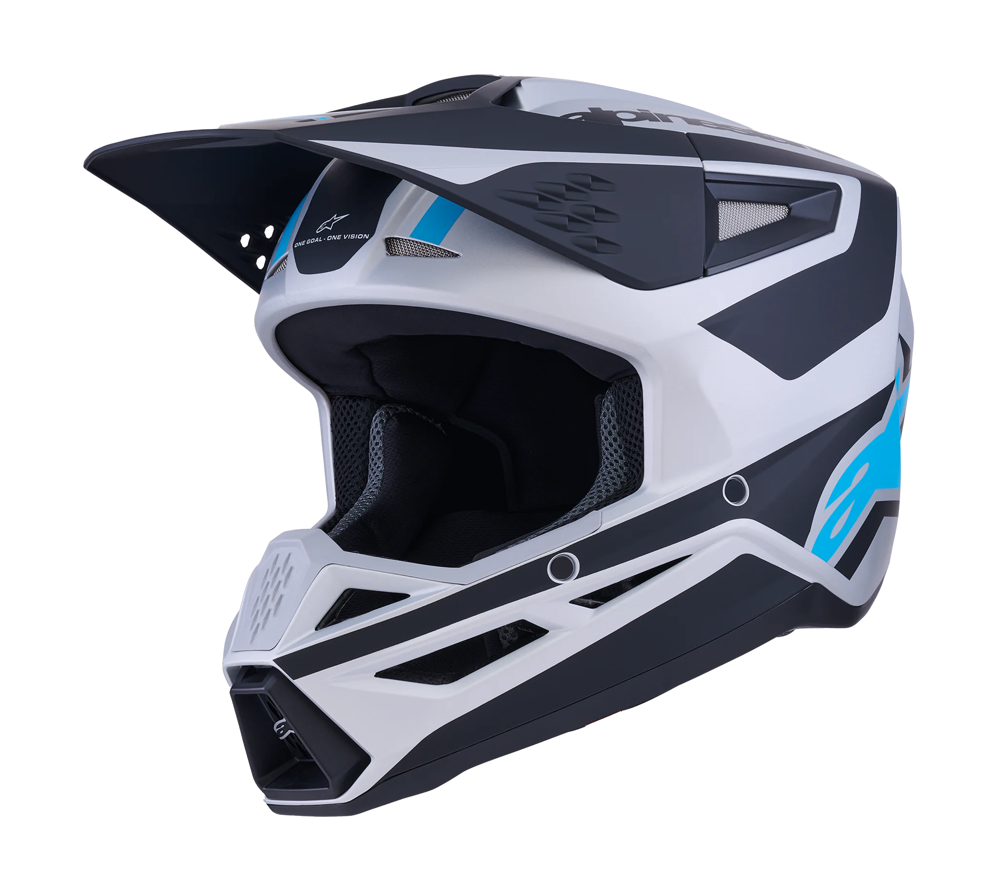 Alpinestars Crosshelm S-M3 Heat - Zilver / Blauw / Zwart