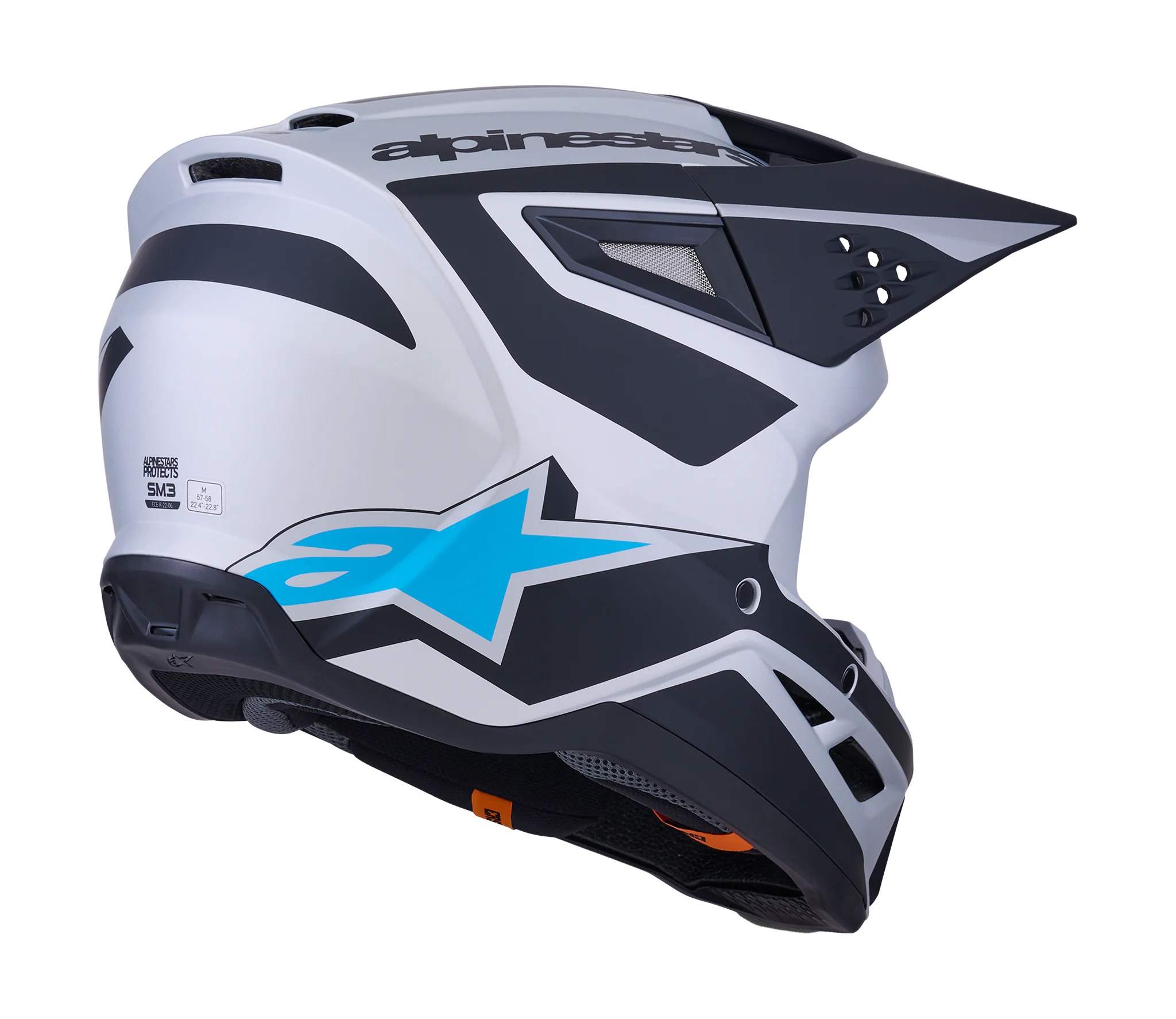 Alpinestars Crosshelm S-M3 Heat - Zilver / Blauw / Zwart