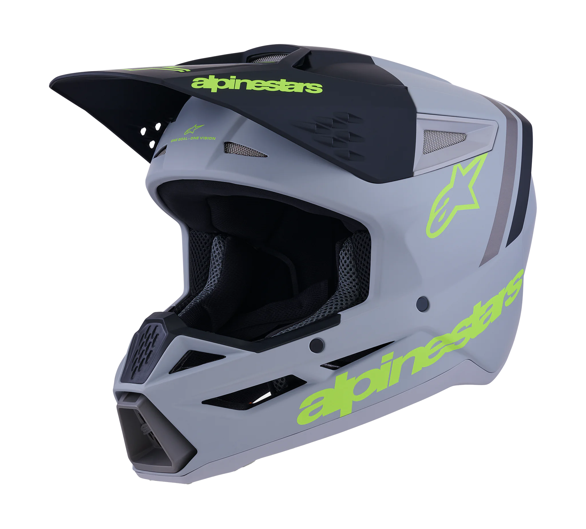 Alpinestars Crosshelm S-M3 Radium - Grijs / Zwart / Fluo Geel