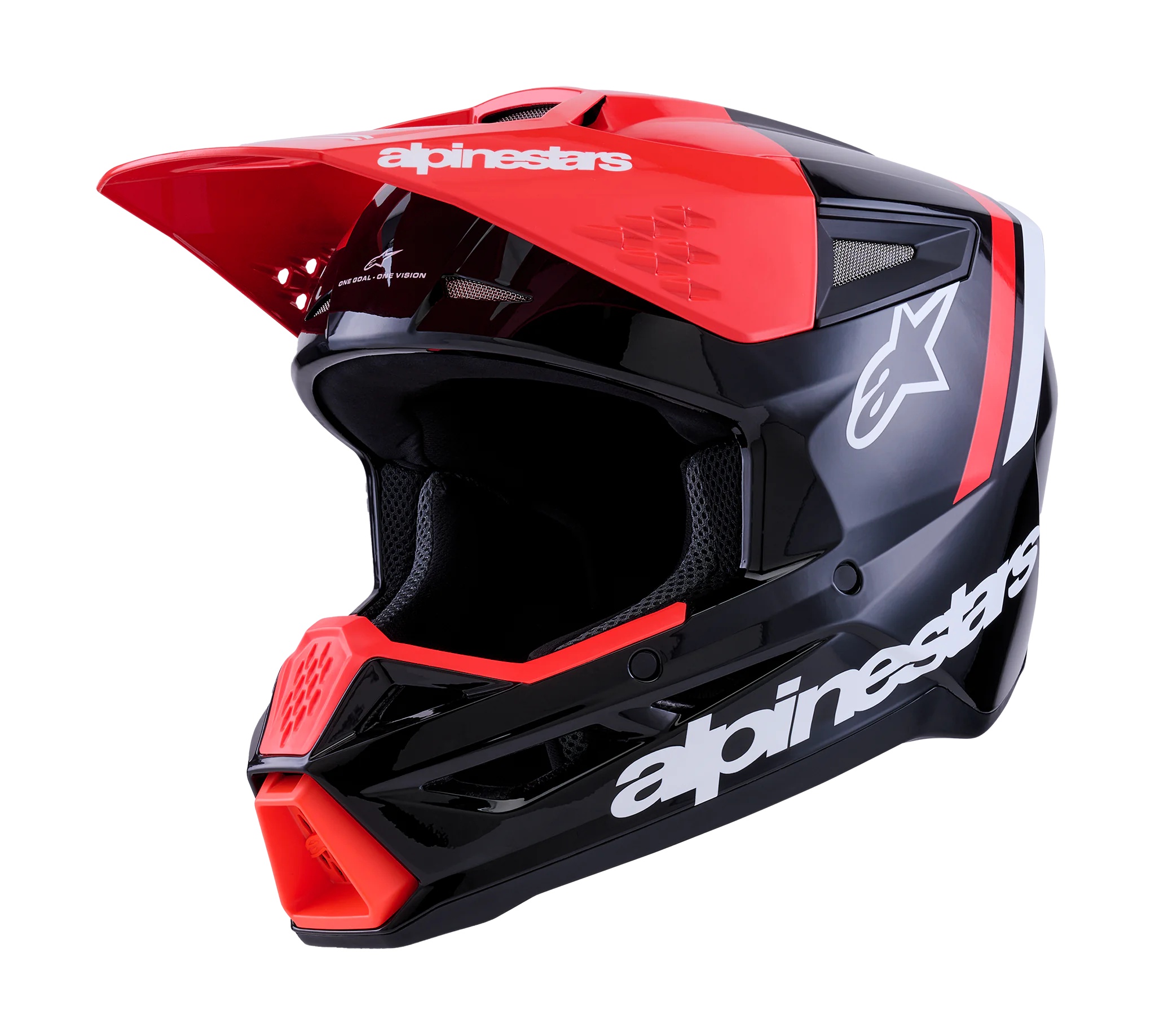 Alpinestars Crosshelm S-M3 Radium - Zwart / Fluo Rood / Wit