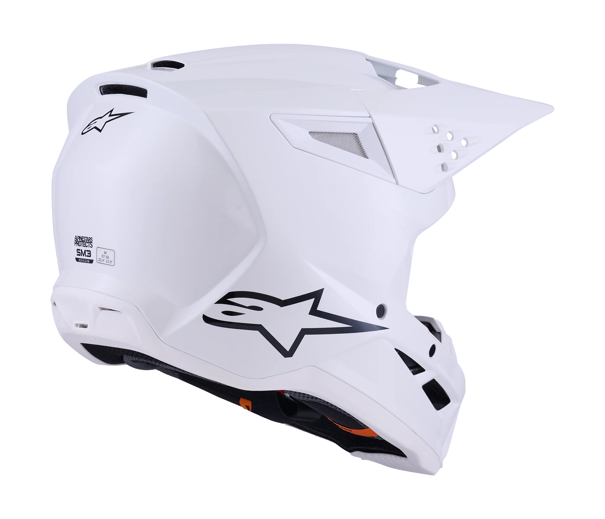 Alpinestars Crosshelm S-M3 Solid - Glans Wit