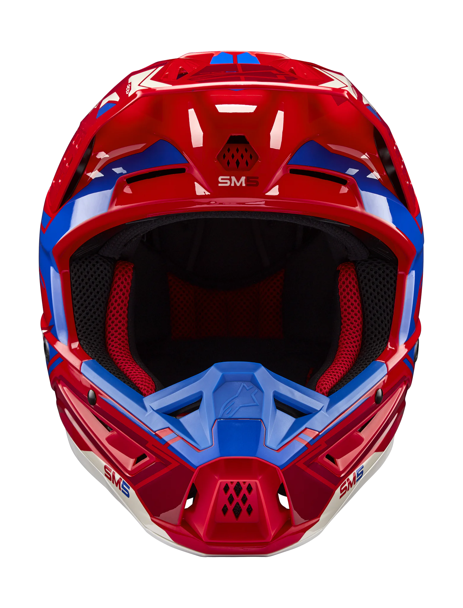 Alpinestars Crosshelm S-M5 Action 2 - Glans Rood / Blauw