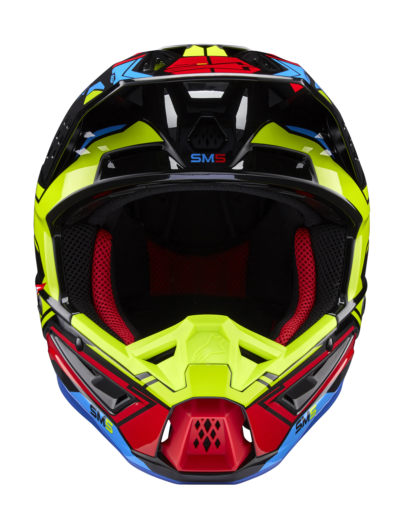 Alpinestars Crosshelm S-M5 Action 2 - Glans Zwart / Fluo Geel / Rood