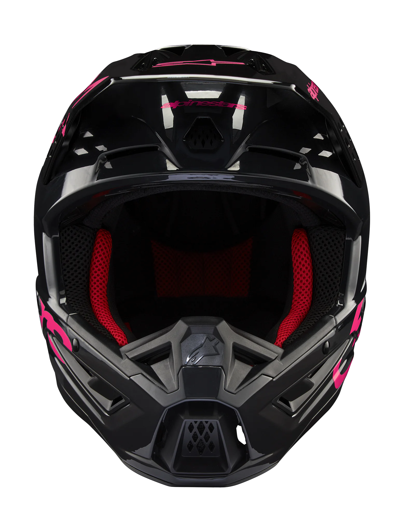 Alpinestars Crosshelm S-M5 Corp - Glans Zwart / Diva Pink