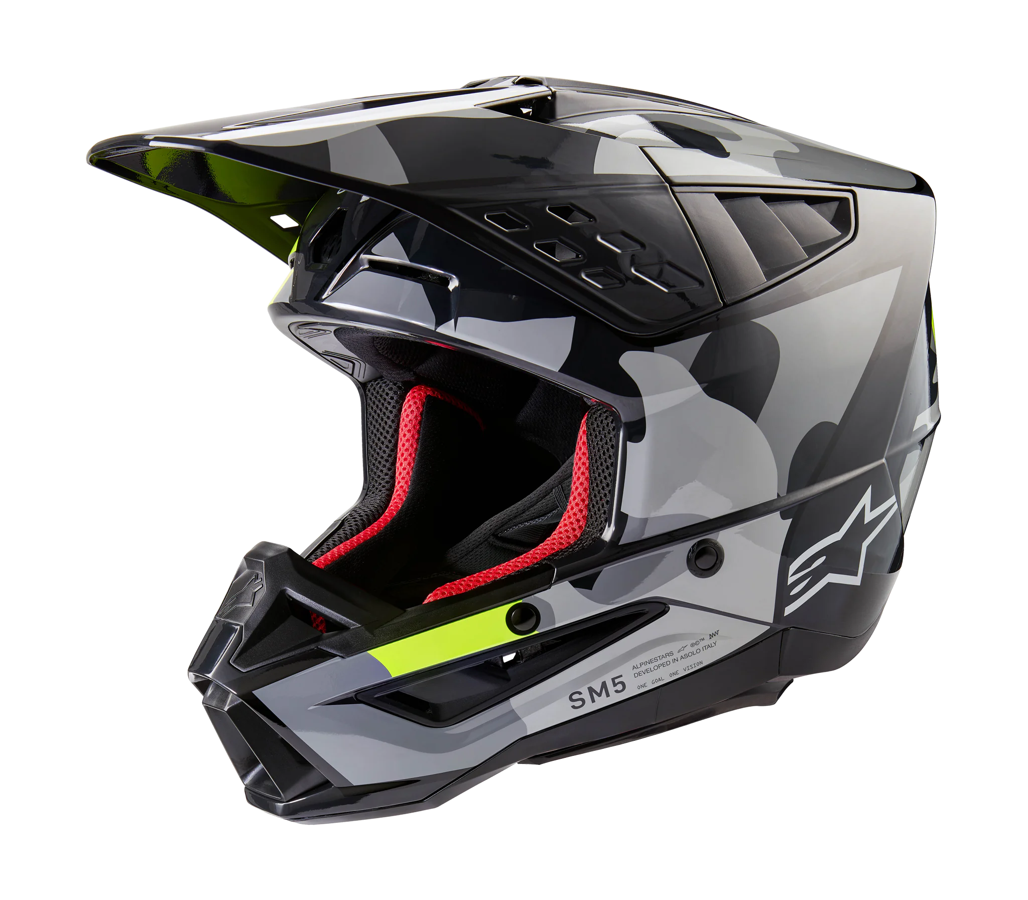Alpinestars Crosshelm S-M5 Rover 2 - Glans Donker Grijs / Fluo Geel