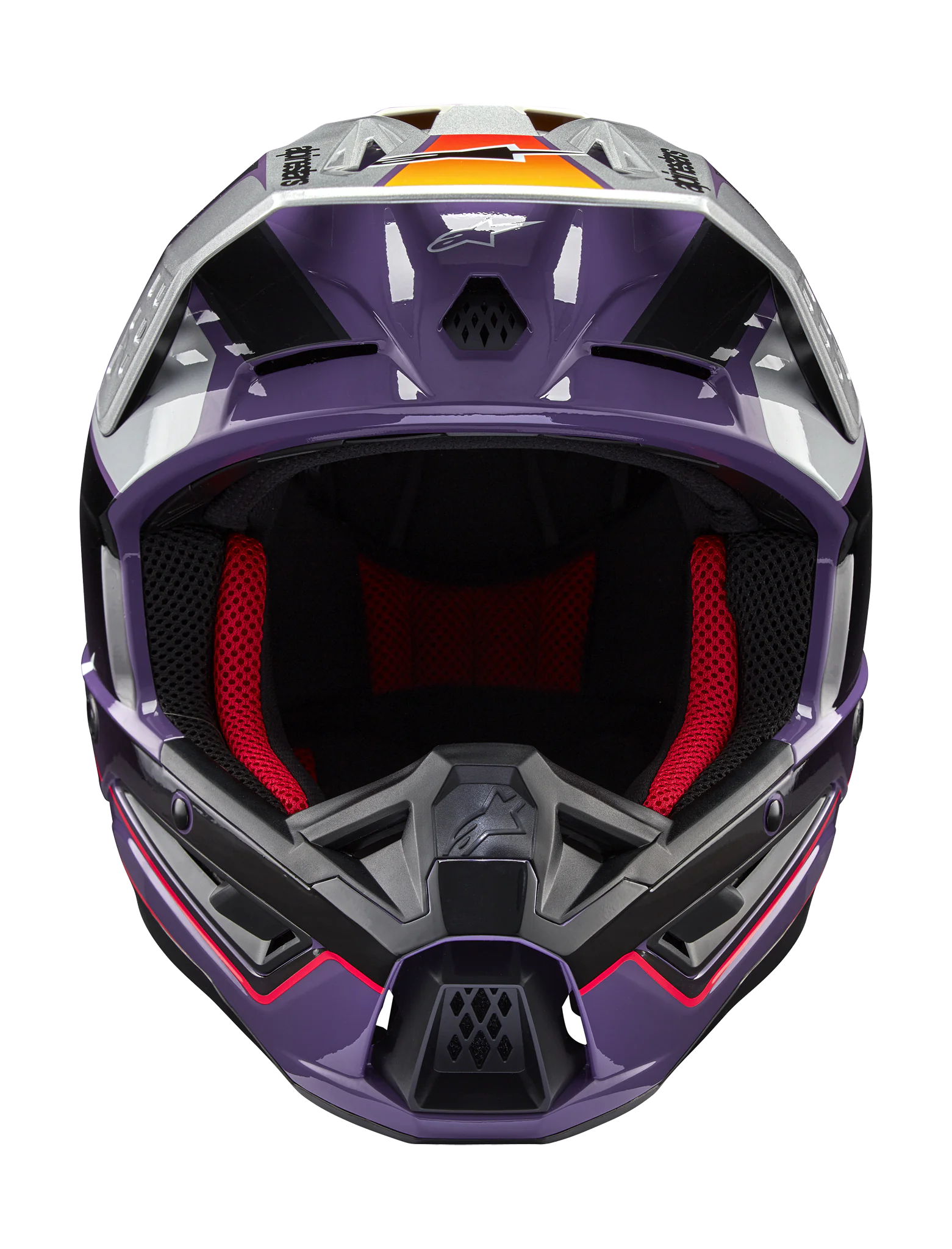 Alpinestars Crosshelm S-M5 Sail - Glans Violet / Zwart / Zilver