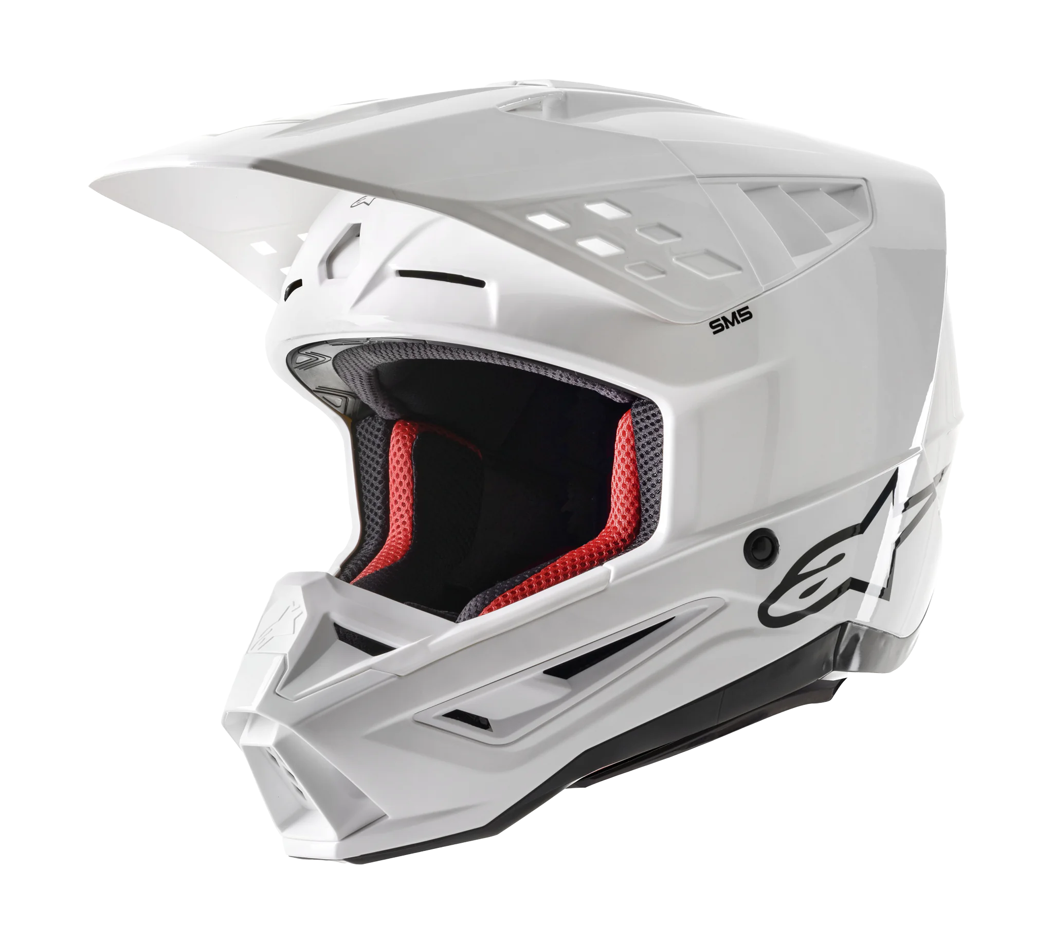 Alpinestars Crosshelm S-M5 Solid - Glans Wit