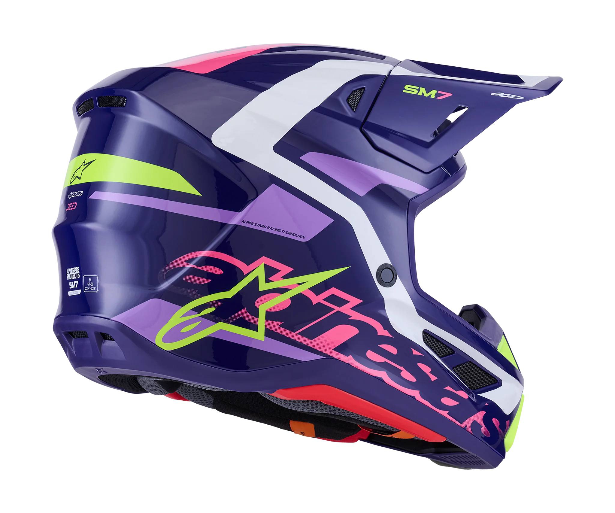 Alpinestars Crosshelm S-M7 Deed - Paars / Roze