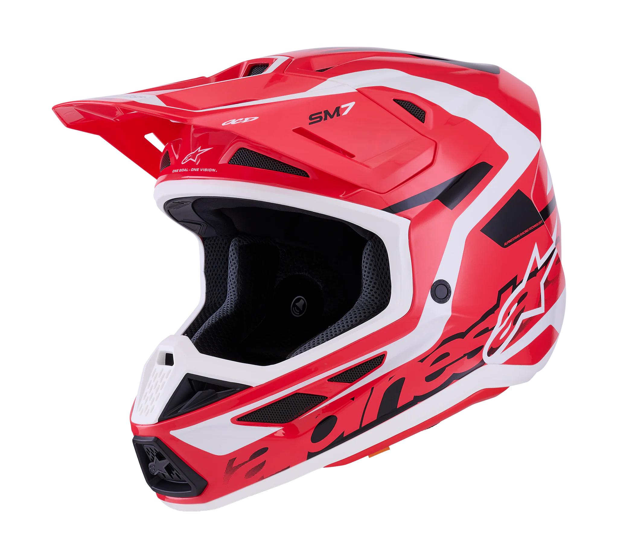 Alpinestars Crosshelm S-M7 Deed - Rood / Zwart / Wit