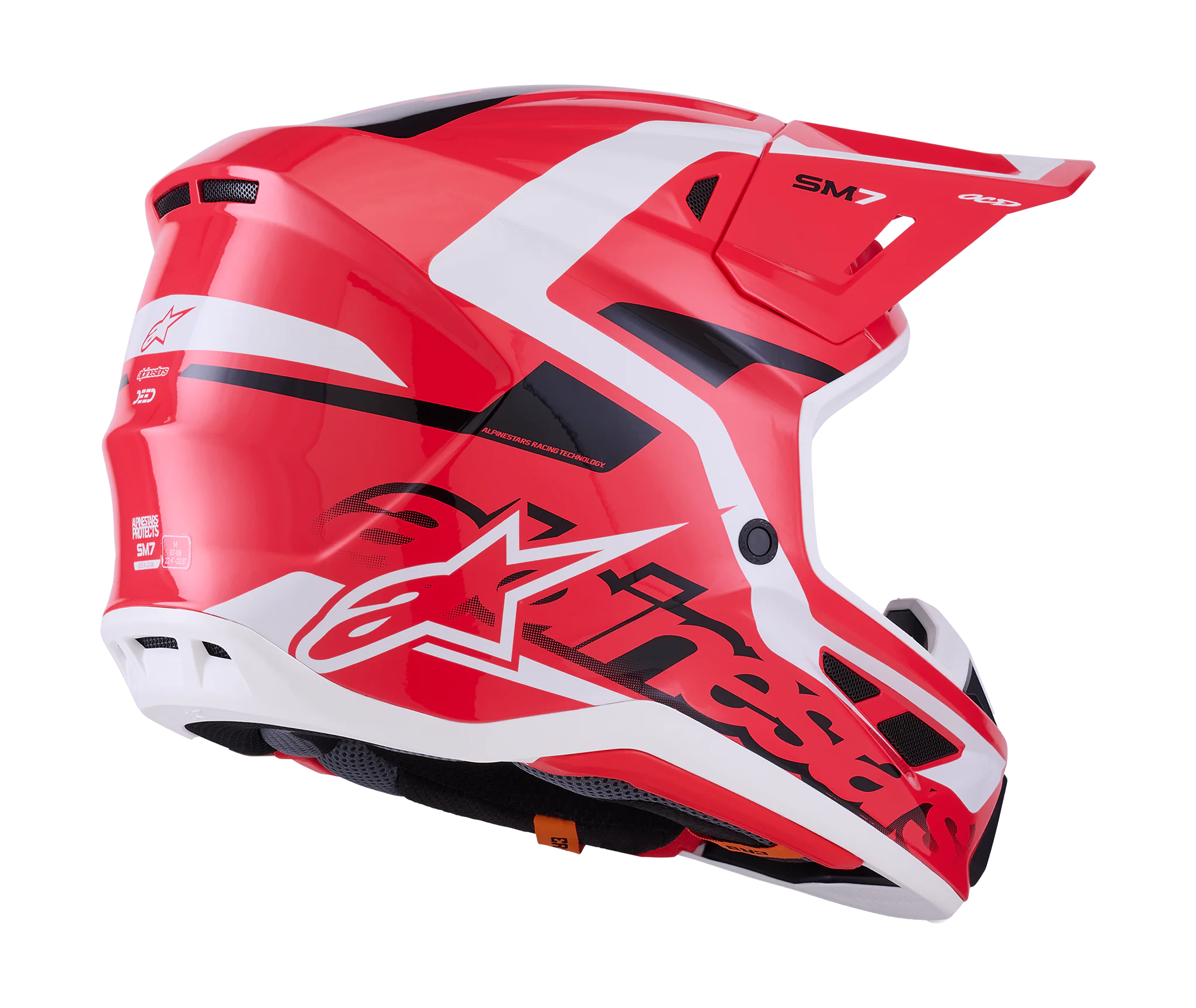 Alpinestars Crosshelm S-M7 Deed - Rood / Zwart / Wit