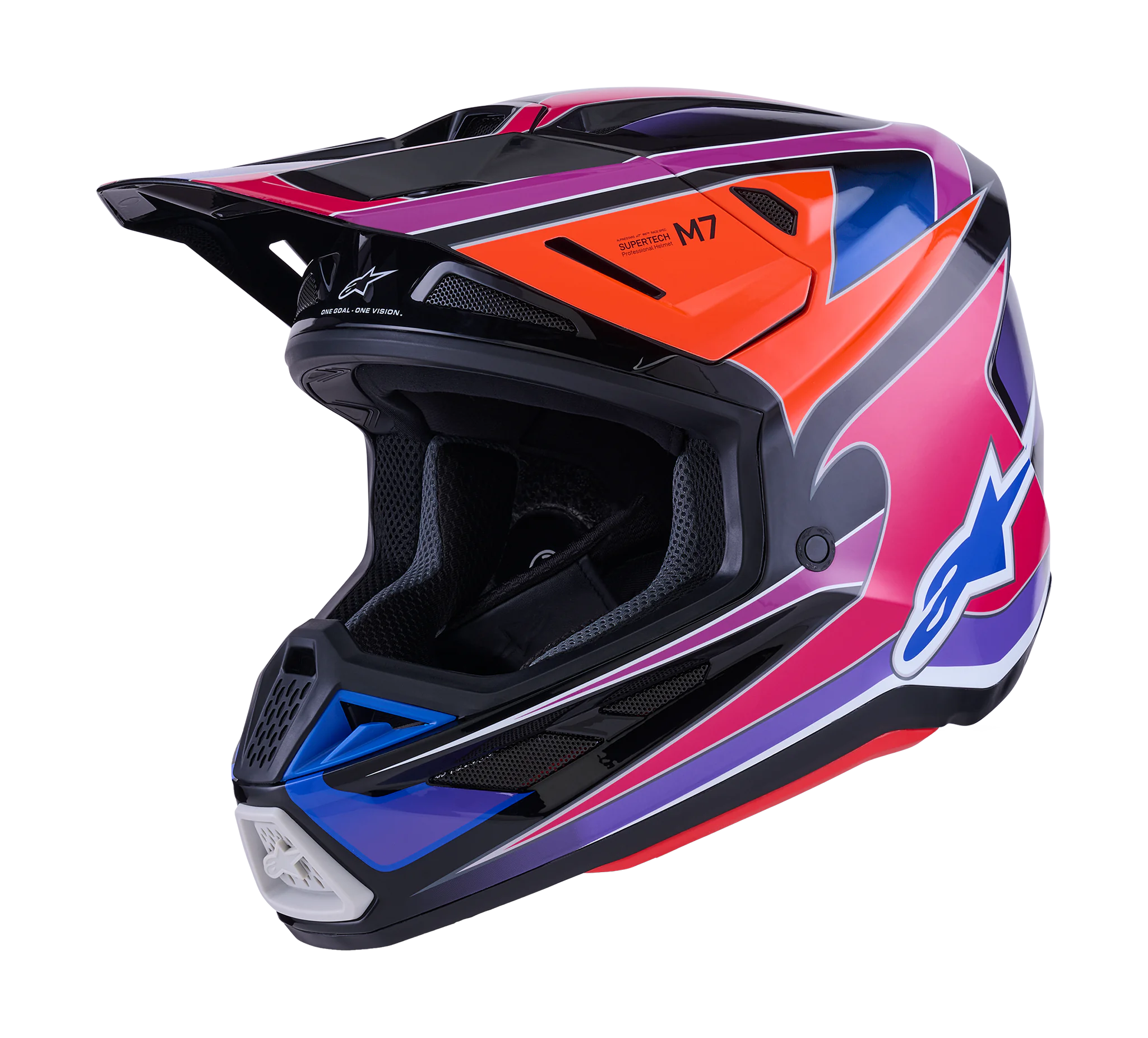 Alpinestars Crosshelm S-M7 Fuse - Blauw / Paars / Roze