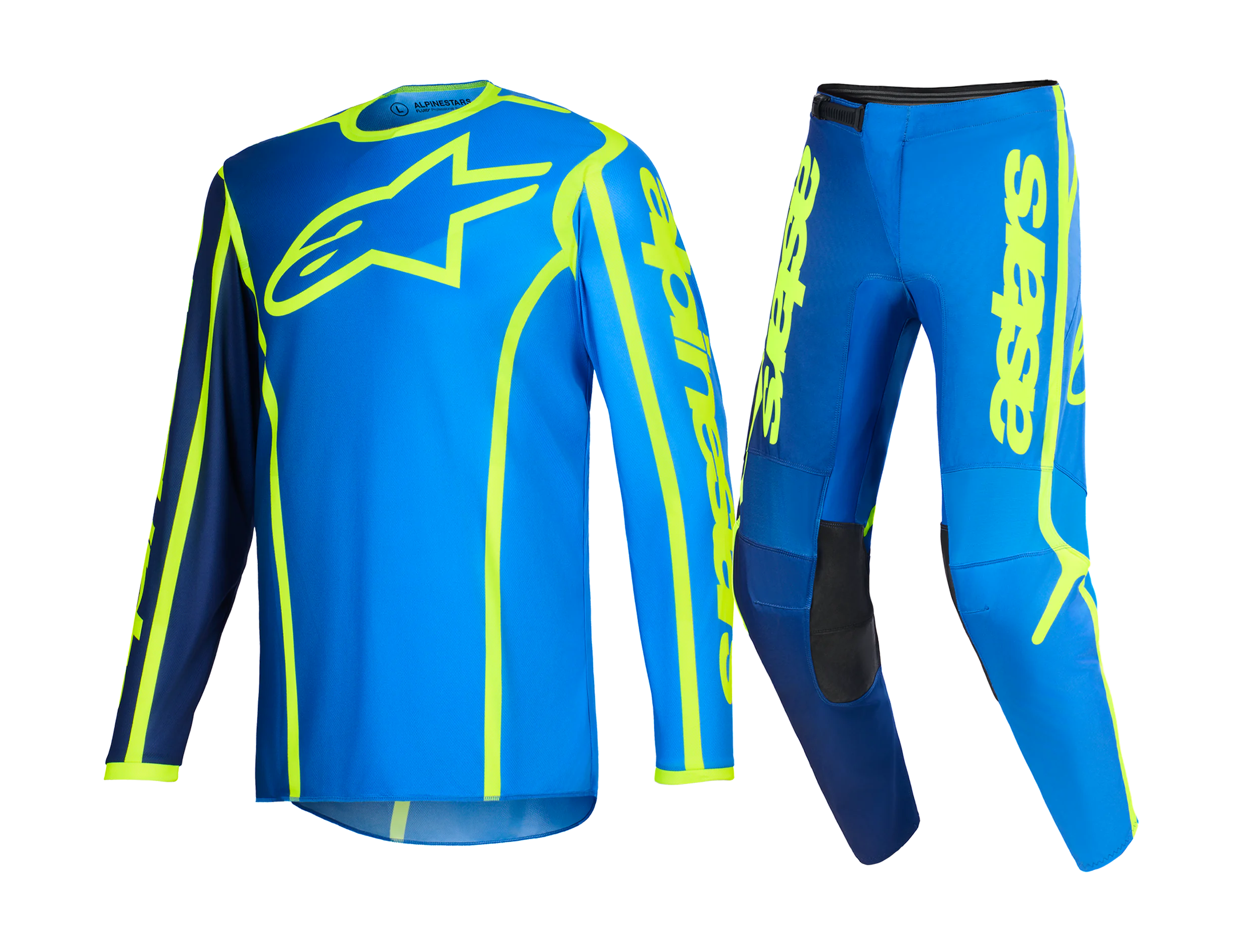 Alpinestars Crosskleding 2026 Fluid Apex - Blauw / Fluo Geel