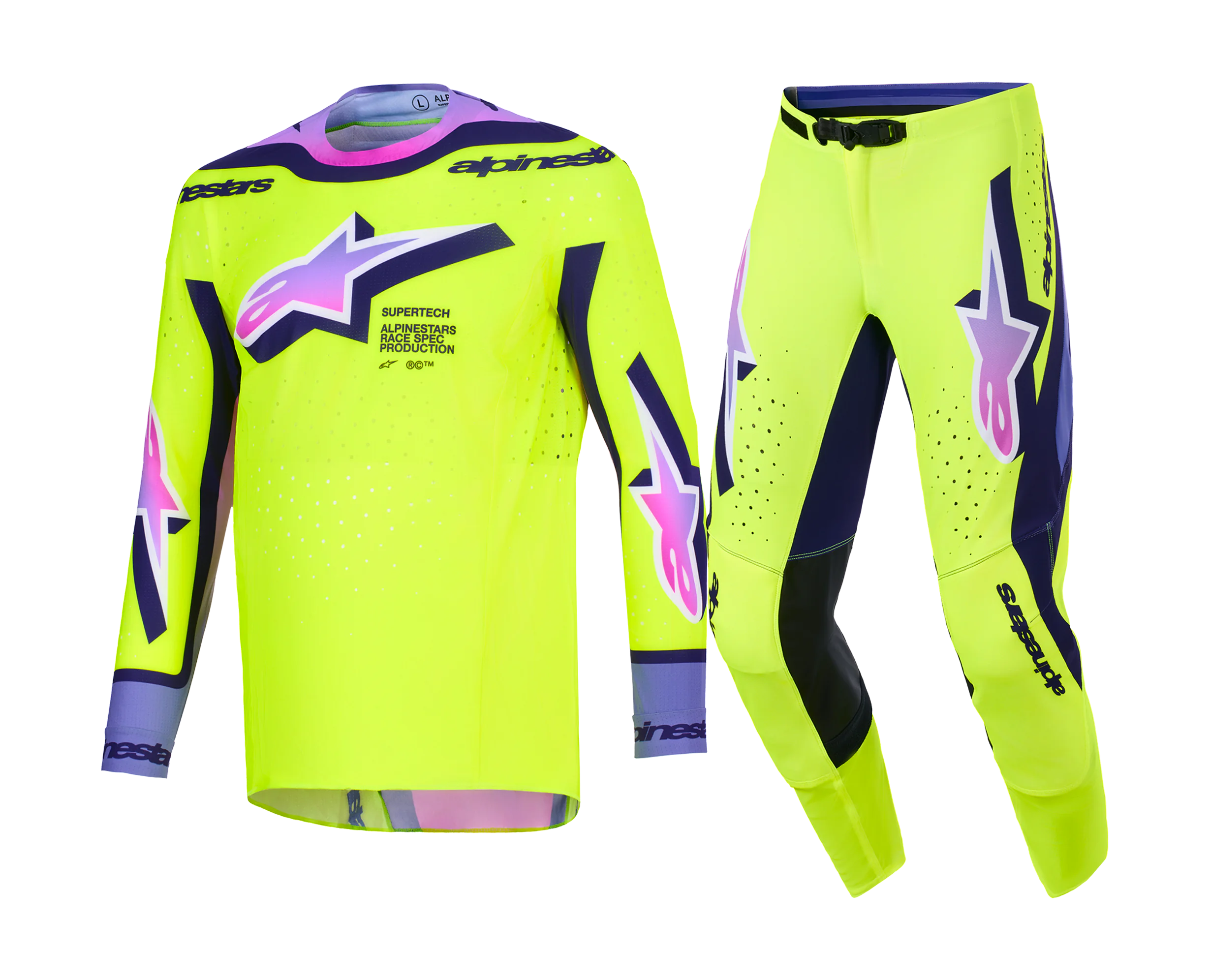 Alpinestars Crosskleding 2026 Supertech Vista - Geel / Paars / Zwart